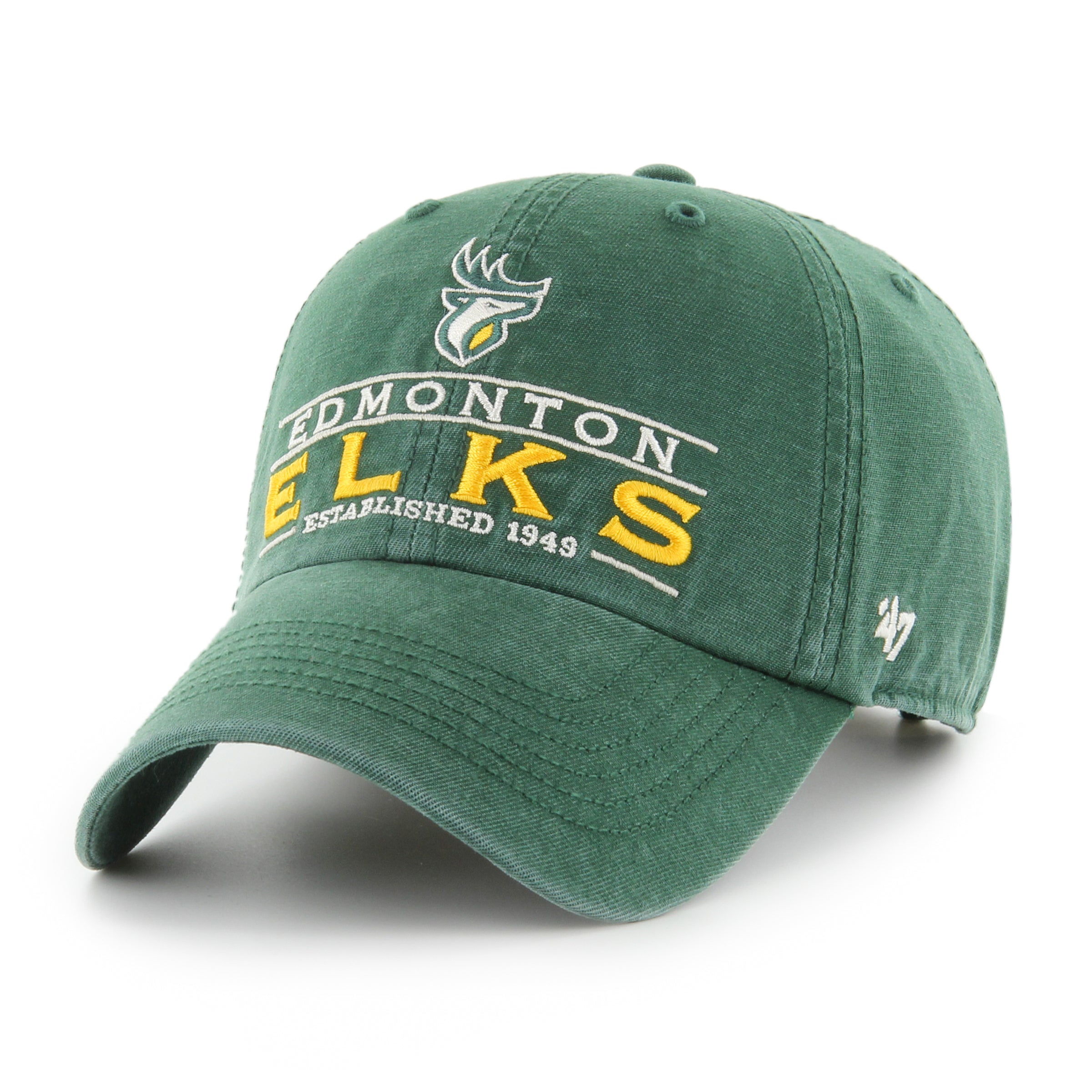 Edmonton Elks CFL 47 Brand Men's Green Vernon Clean up Adjustable Hat