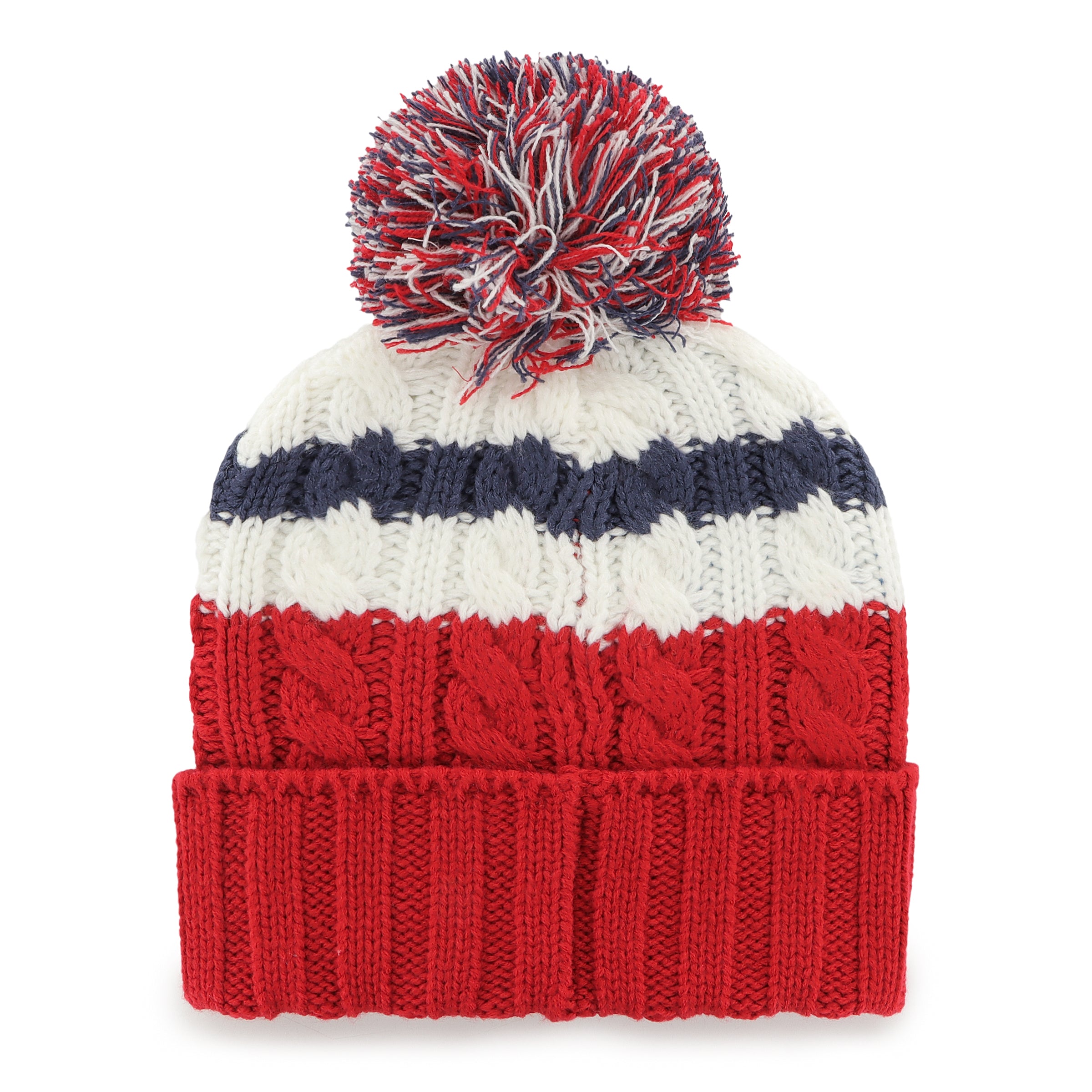 Bonnet en tricot à pompon Ashfield Cuff Pom pour femme, marque NHL 47 des Canadiens de Montréal, rouge/blanc