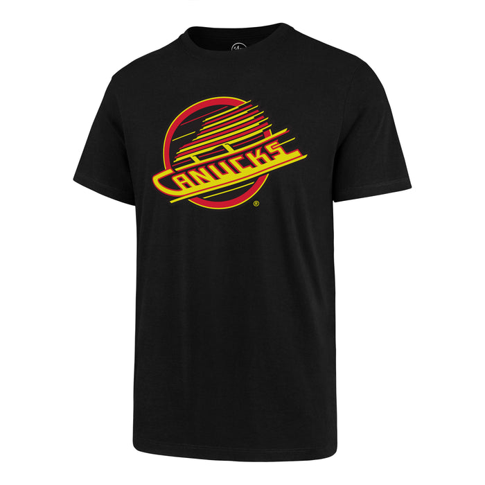 Vancouver Canucks NHL 47 Brand Men's Black Classic Logo Imprint Fan T-Shirt