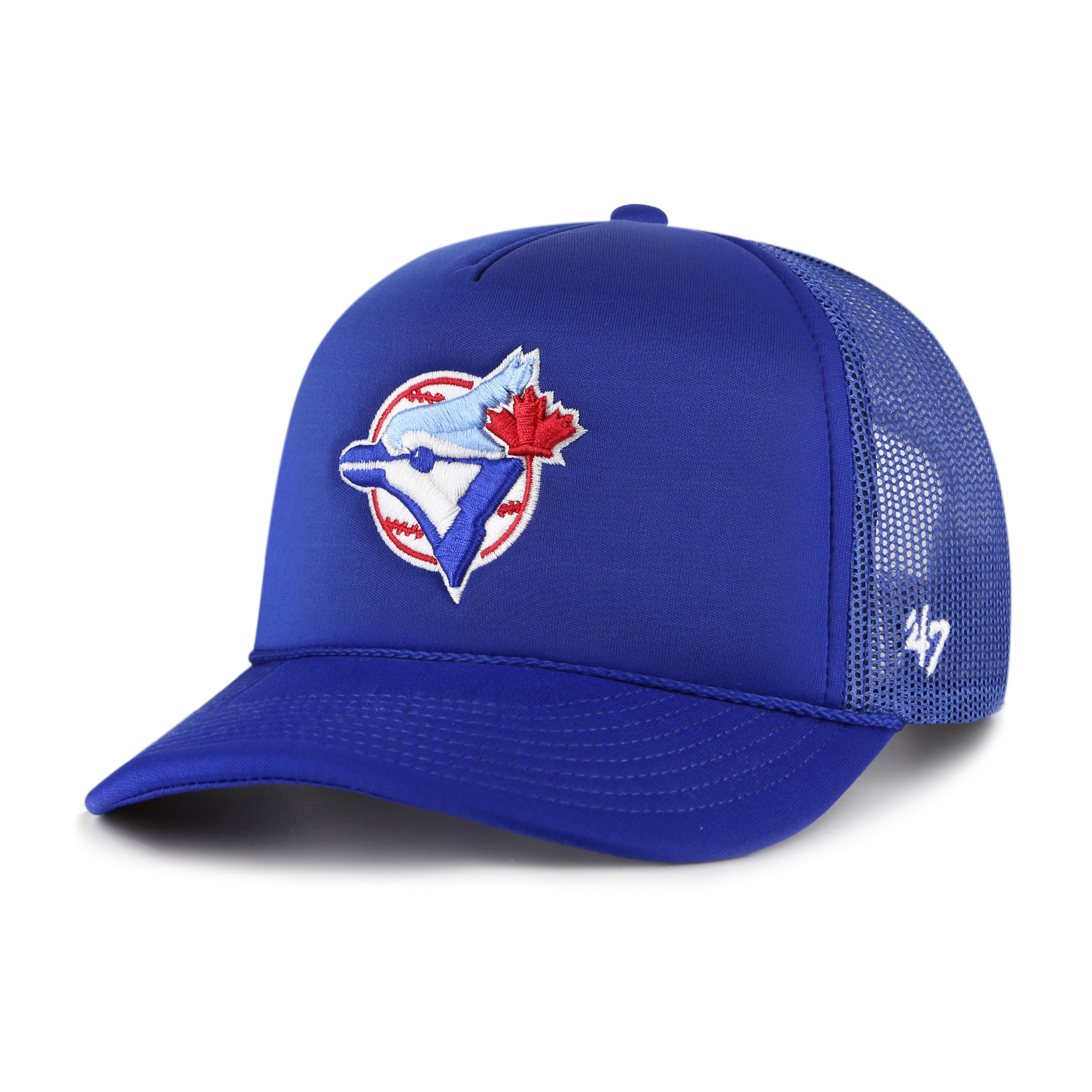 Toronto Blue Jays MLB 47 Brand Casquette de camionneur en maille sur le devant en mousse Cooperstown bleu royal pour hommes