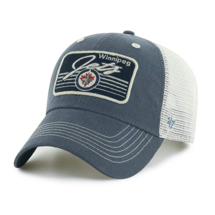 Winnipeg Jets NHL 47 Brand Men's Navy Five Point Trucker Snapback