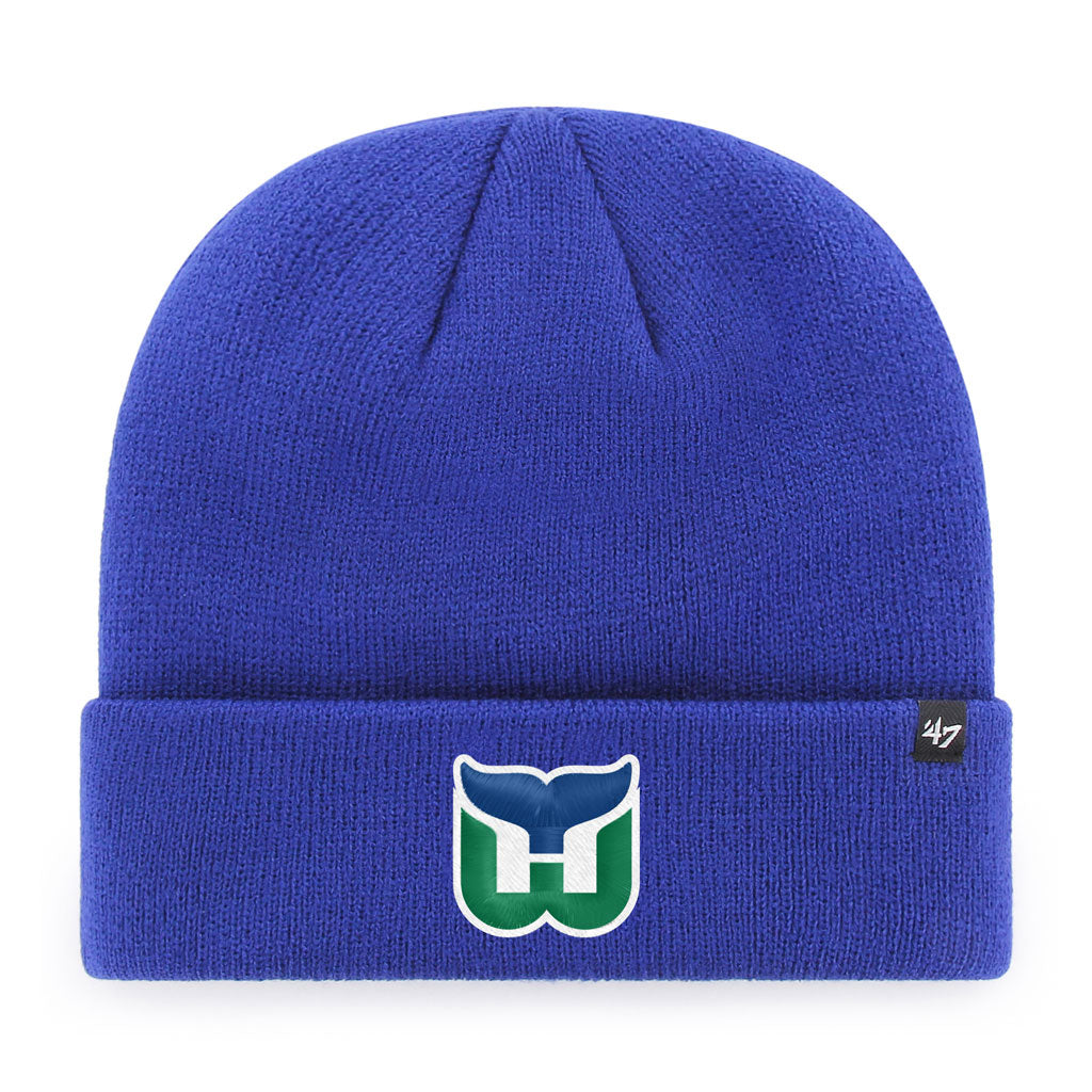 Hartford Whalers NHL 47 Brand Bonnet en tricot à revers surélevé pour hommes