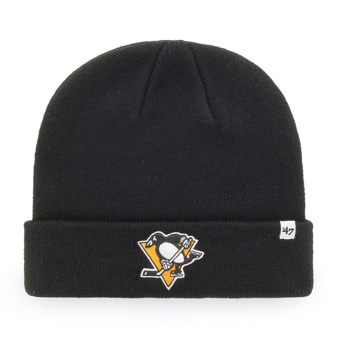 Pittsburgh Penguins NHL 47 Brand Men's Black Raised Cuff Knit Hat