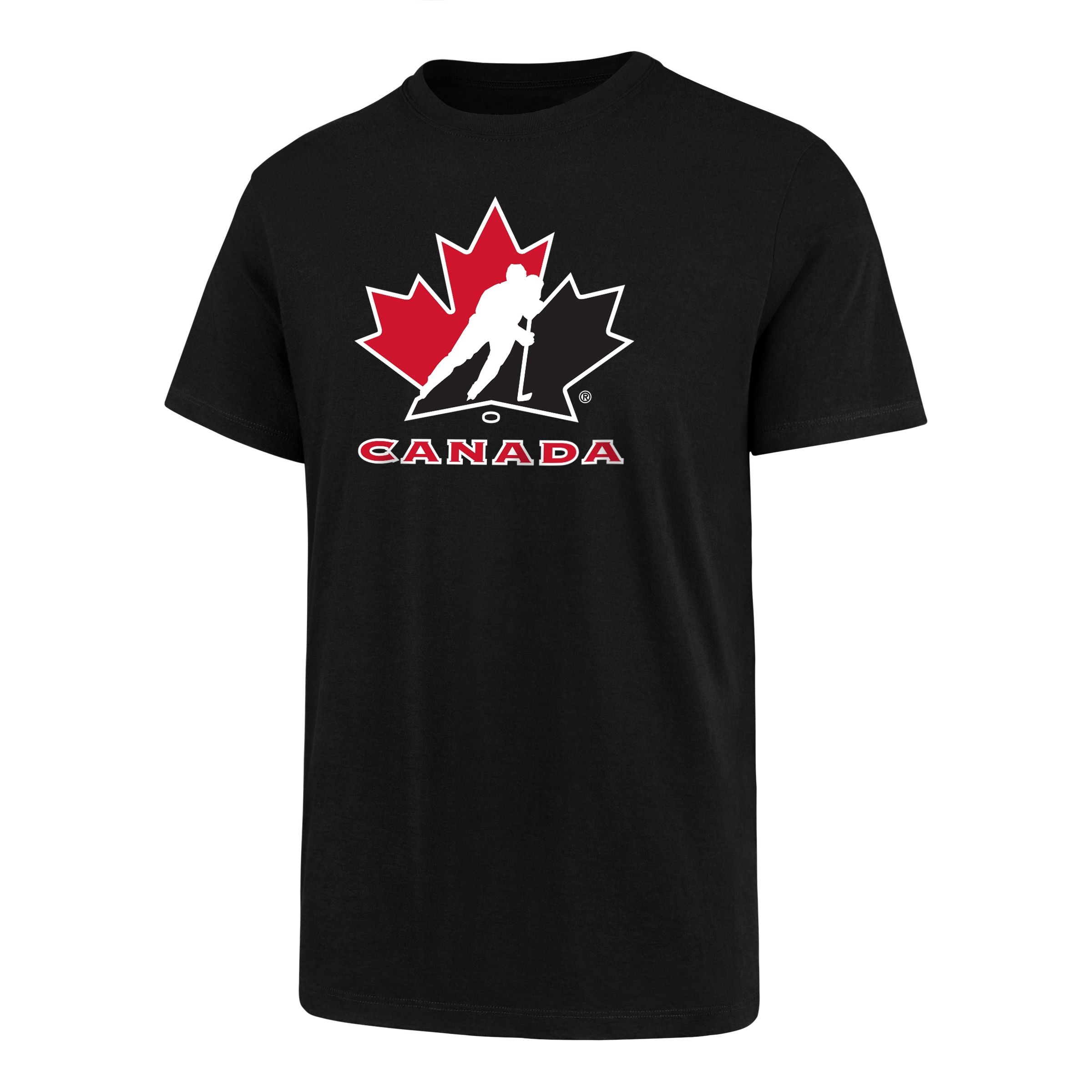 T-shirt de fan noir avec impression de la 47 Brand de l'Équipe Canada Hockey IIHF pour hommes