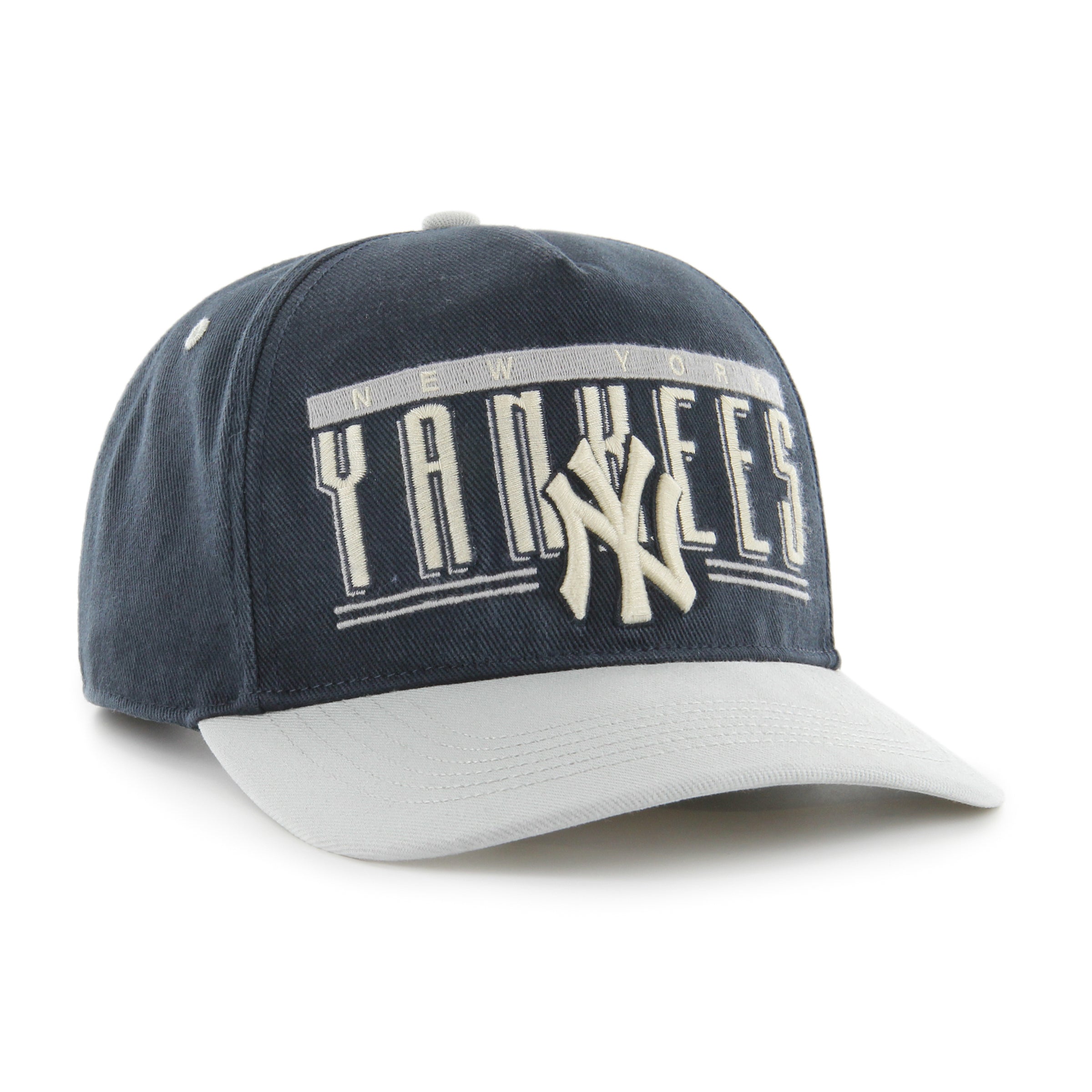 New York Yankees MLB 47 Brand Casquette réglable bleu marine à double tête avec attelage de base