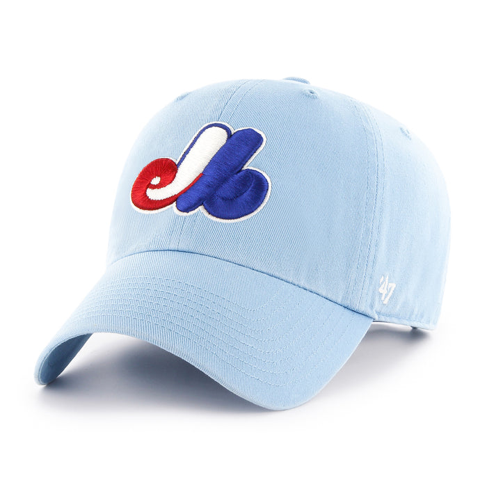 Montreal Expos MLB 47 Brand Men's Light Blue Cooperstown Clean Up Adjustable Hat
