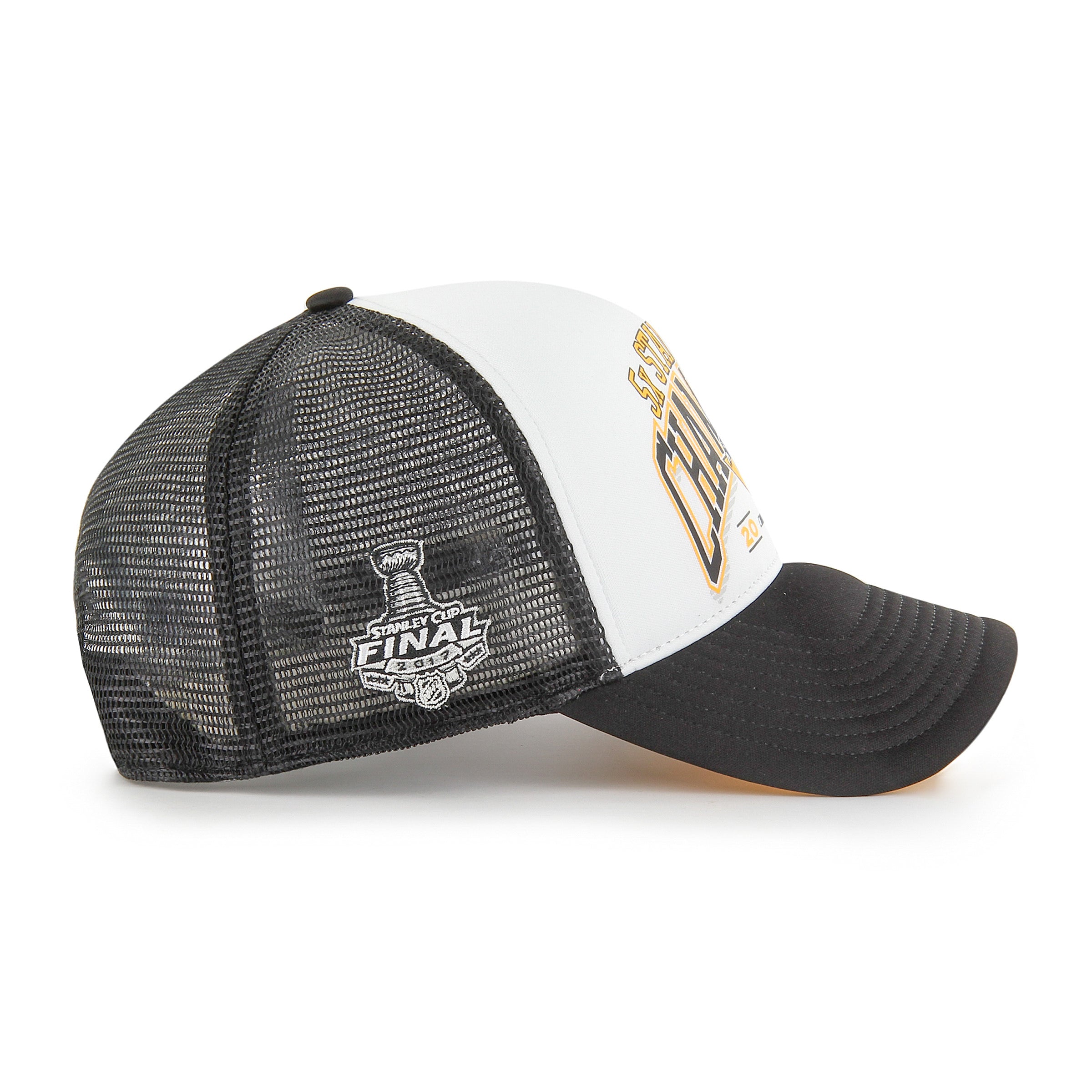 Pittsburgh Penguins NHL 47 Brand Men's Black Championship Offside Foam Trucker Snapback