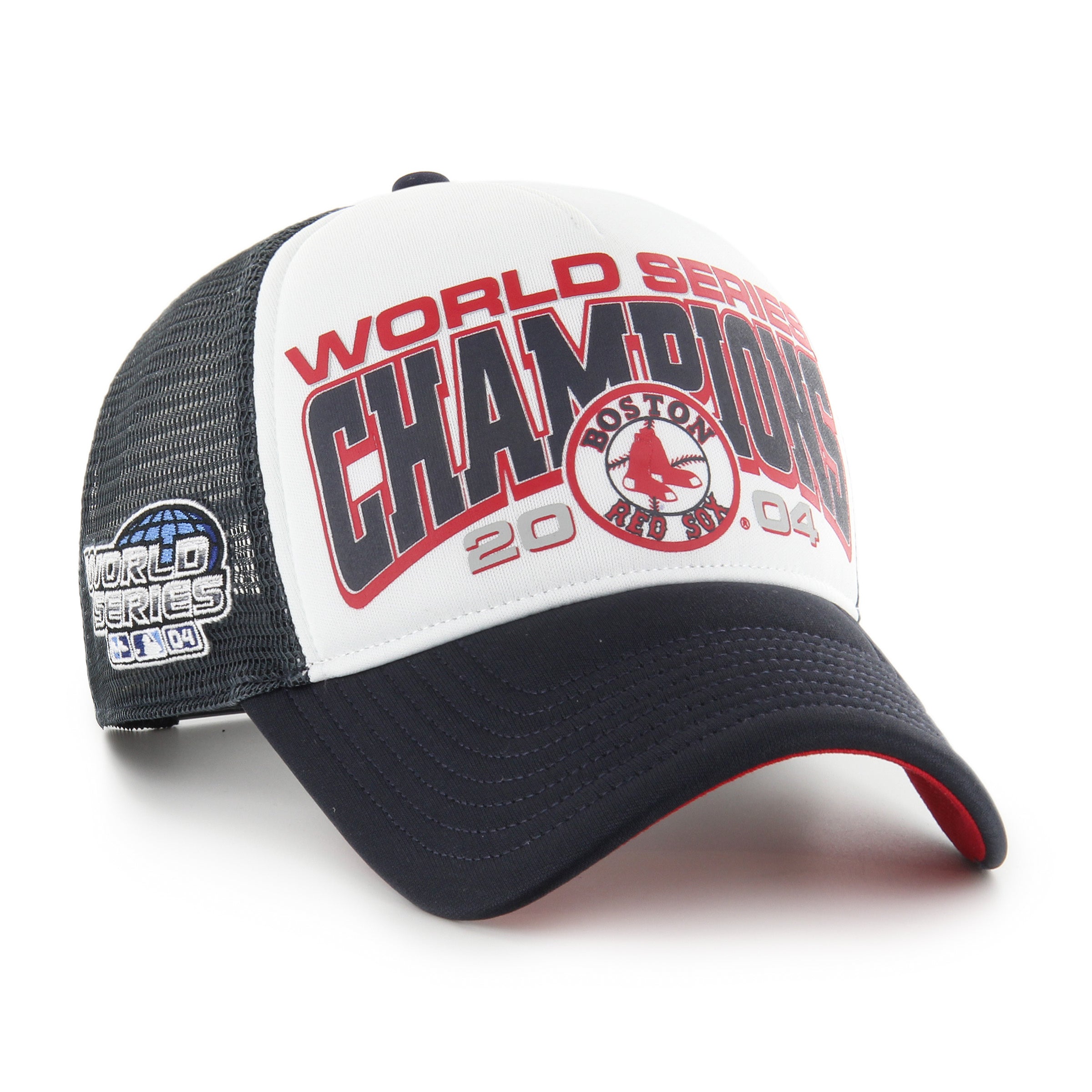 Boston Red Sox MLB 47 Brand Men's Navy 2004 World Series Offside Foam Trucker Snapback