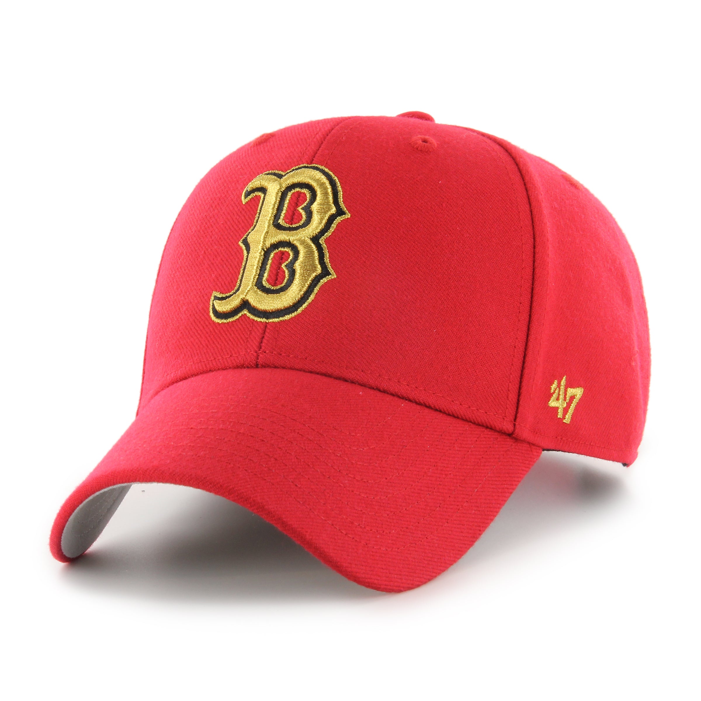 Boston Red Sox MLB 47 Brand Men's Red MVP Gold Logo Adjustable Hat