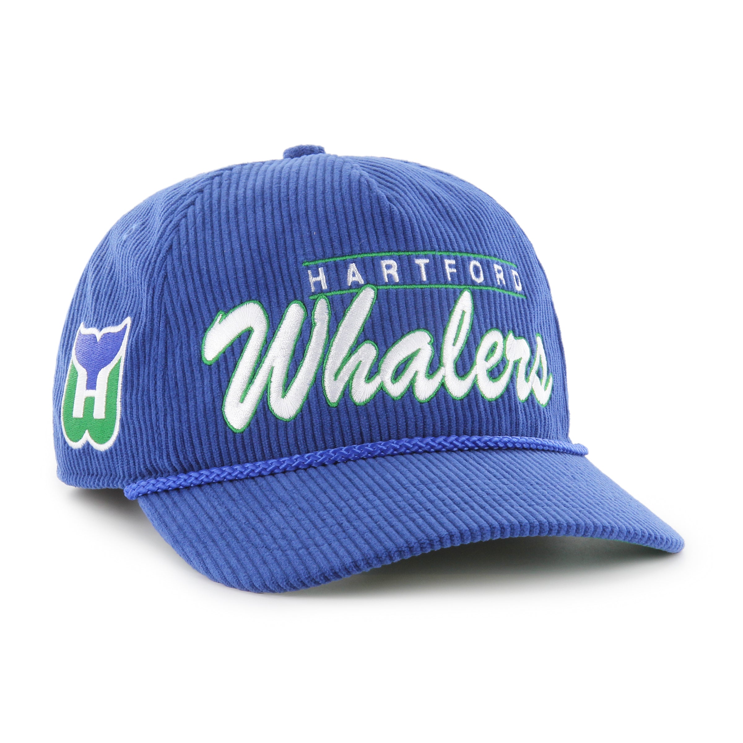 Hartford Whalers NHL 47 Brand Men's Royal Double Header Thick Cord Hitch Snapback Hat