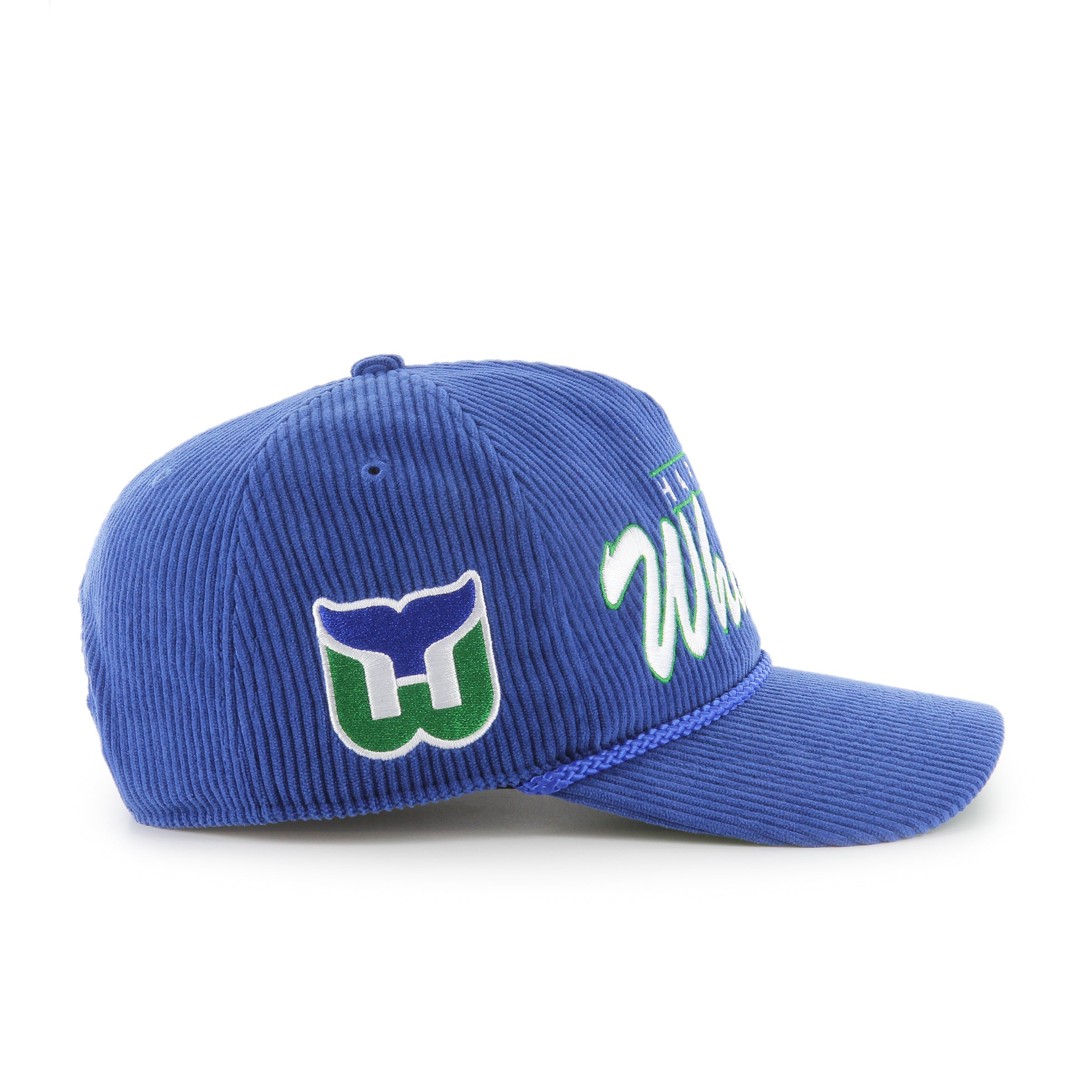 Hartford Whalers NHL 47 Brand Men's Royal Double Header Thick Cord Hitch Snapback Hat