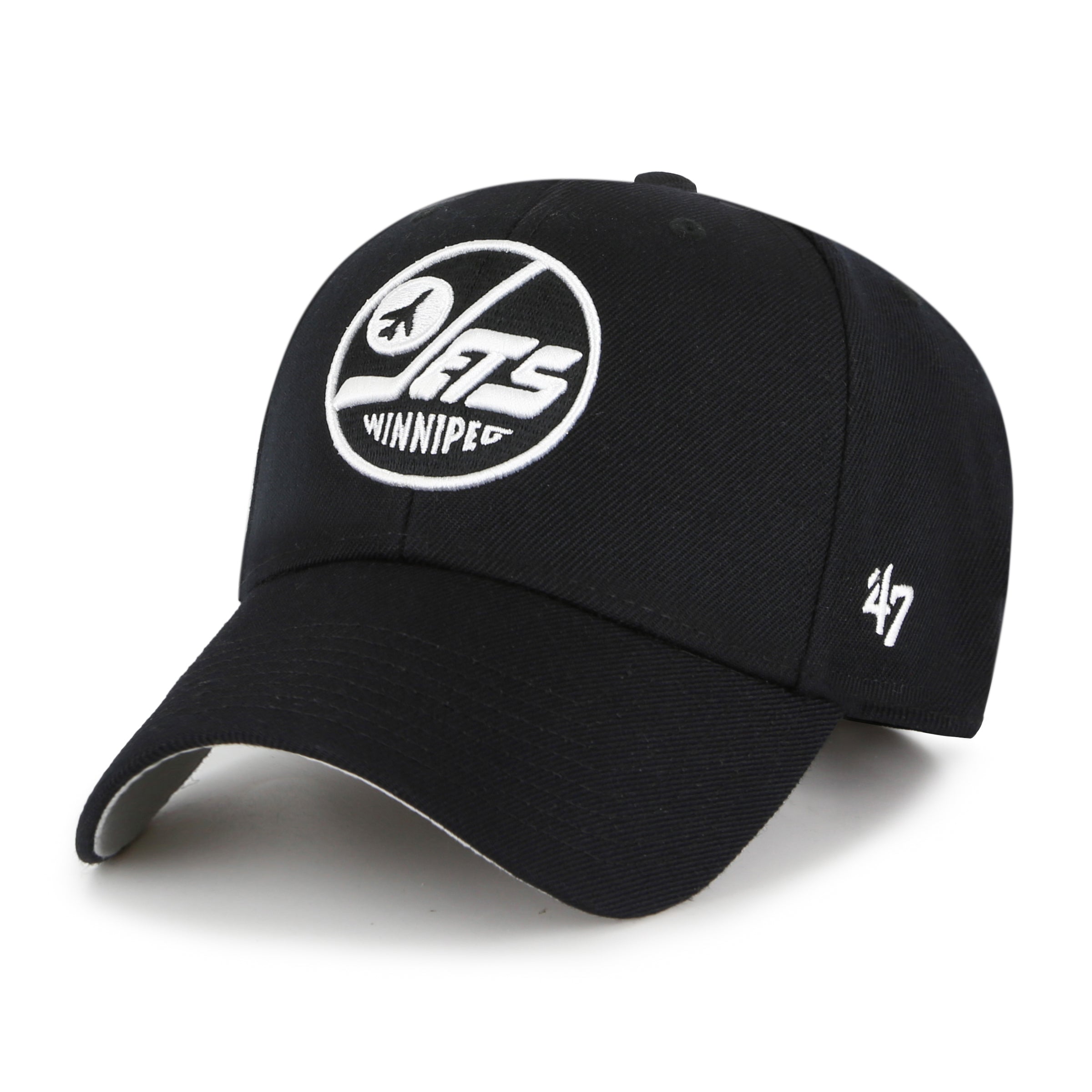 Winnipeg Jets NHL 47 Brand Men's Black/White MVP Adjustable Hat