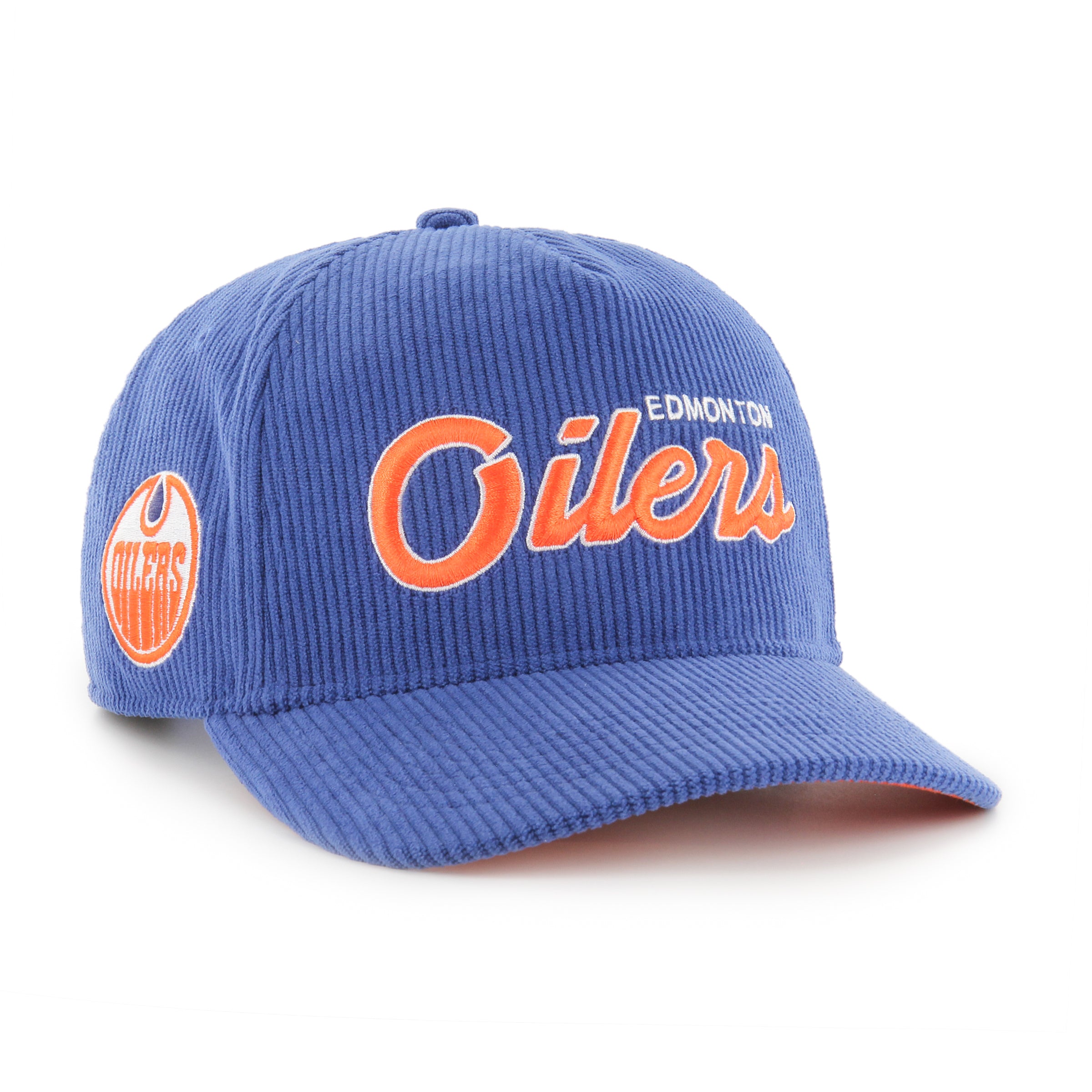 Edmonton Oilers NHL 47 Brand Men's Royal Crosstown Cord Arch Snapback Hat