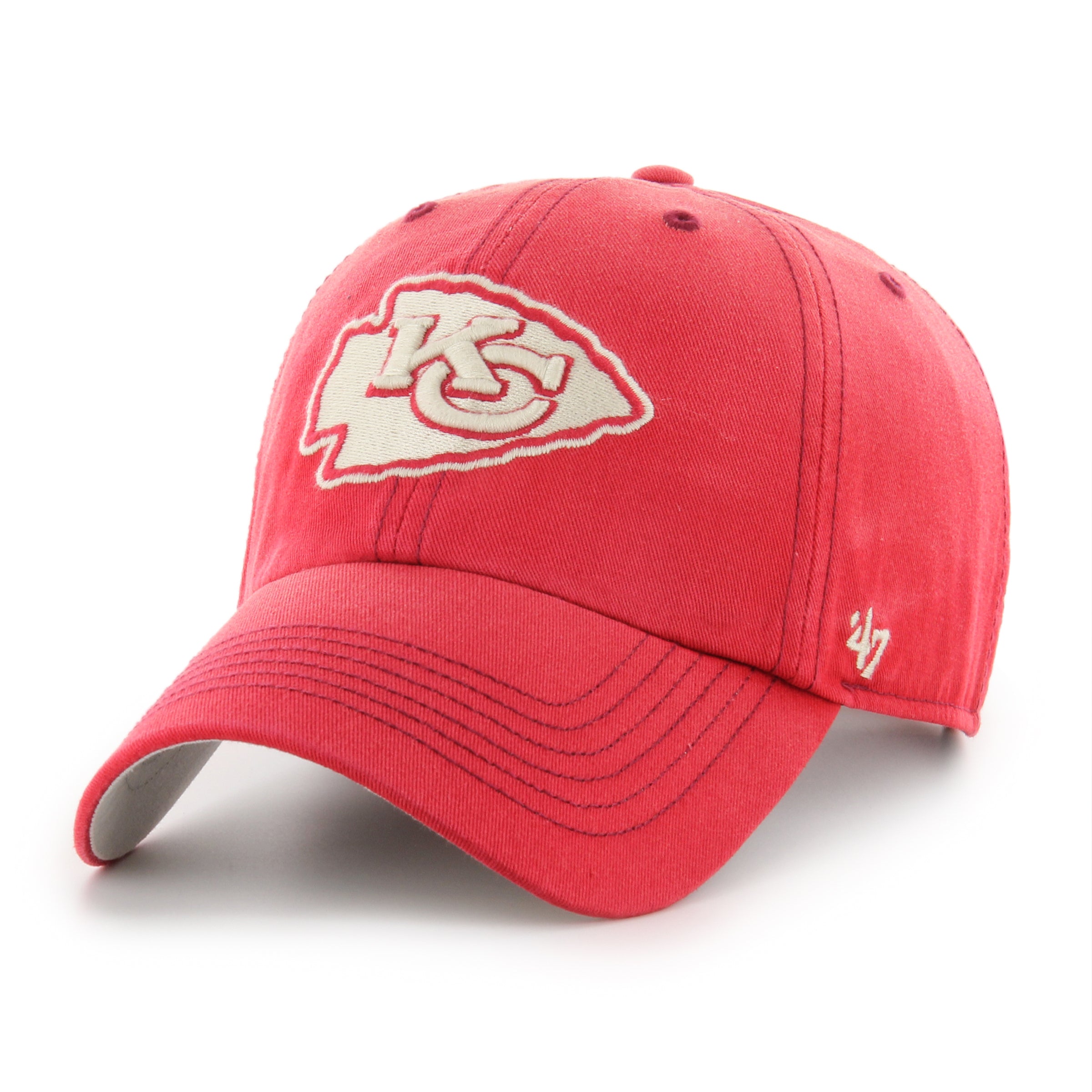 Kansas City Chiefs NFL 47 Brand Men's Red Dusted Clean Up Adjustable Hat