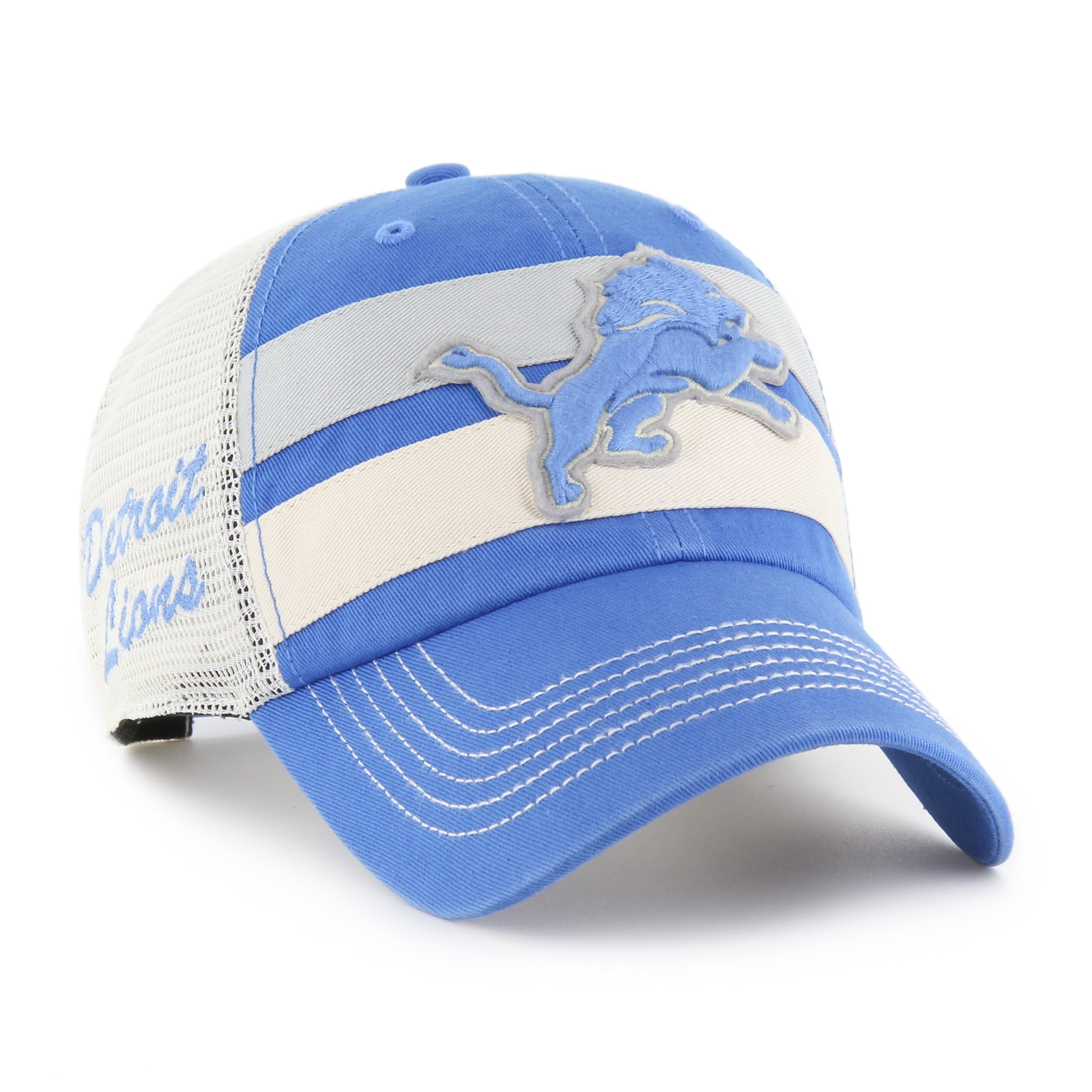 Casquette de camionneur bleu clair ClubHouse Boon pour homme des Detroit Lions NFL 47 Brand