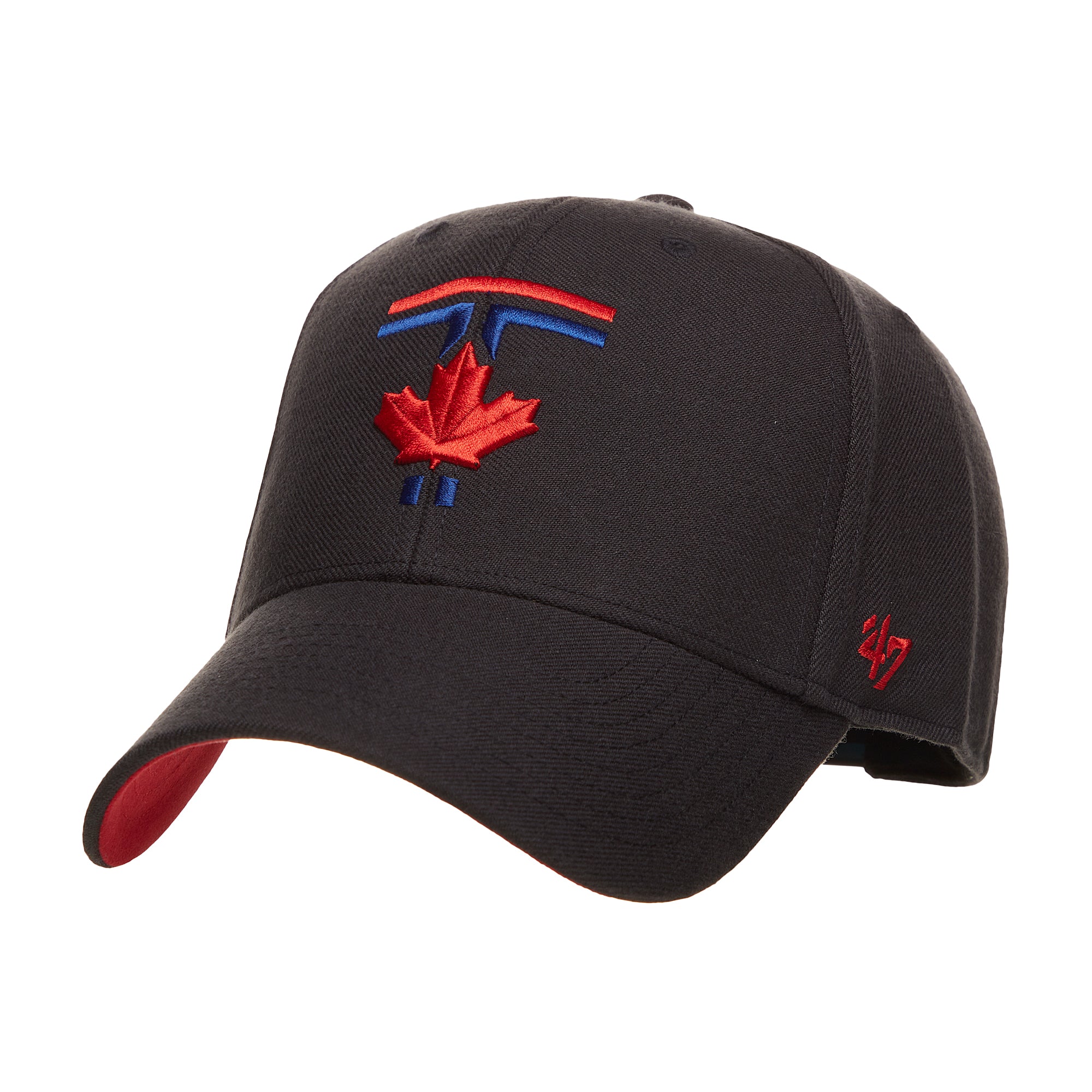 Toronto Blue Jays MLB 47 Brand Men's Black City Connect Logo Double MVP Adjustable Hat