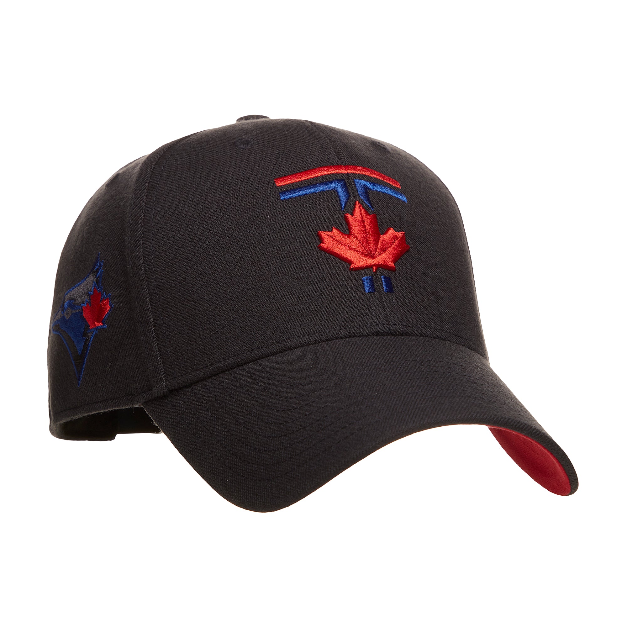 Toronto Blue Jays MLB 47 Brand Men's Black City Connect Logo Double MVP Adjustable Hat