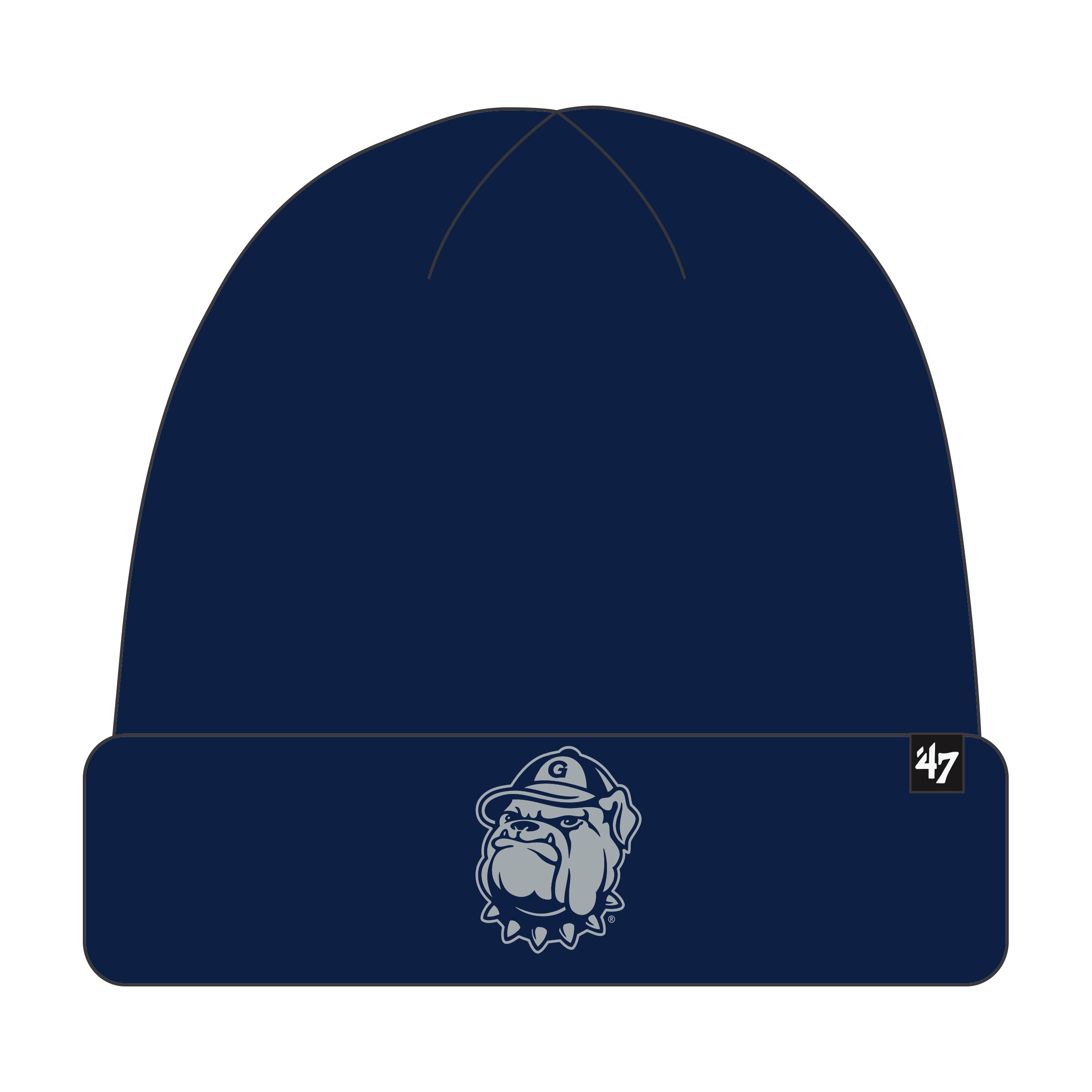 Bonnet en tricot à revers surélevé bleu marine pour homme Georgetown Hoyas NCAA 47 Brand