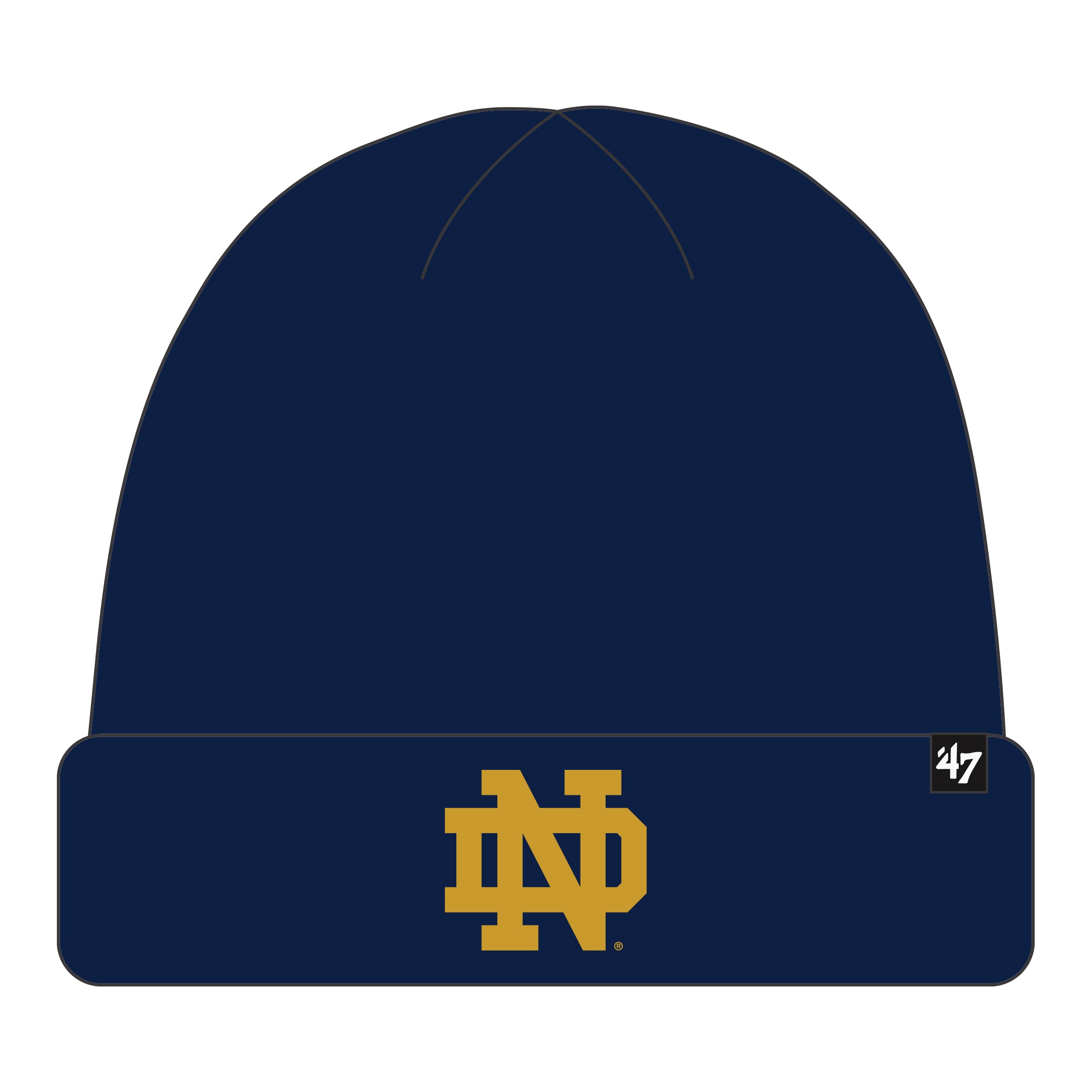 Bonnet en tricot à revers surélevé bleu marine pour homme de la marque NCAA 47 Fighting Irish de Notre Dame