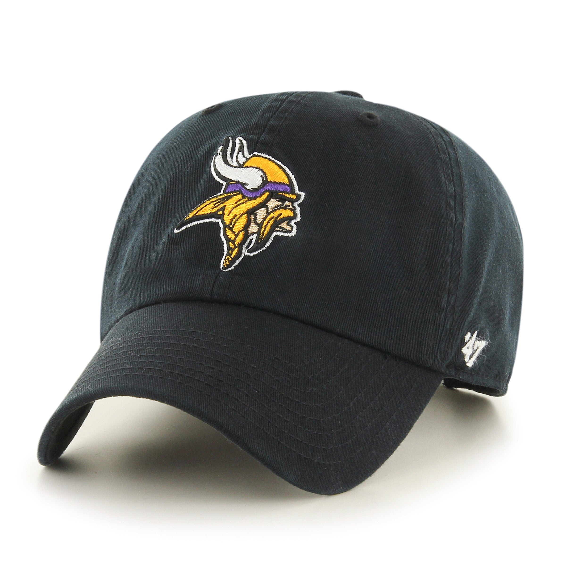 Minnesota Vikings NFL 47 Brand Men's Black Alternate Clean up Adjustable Hat