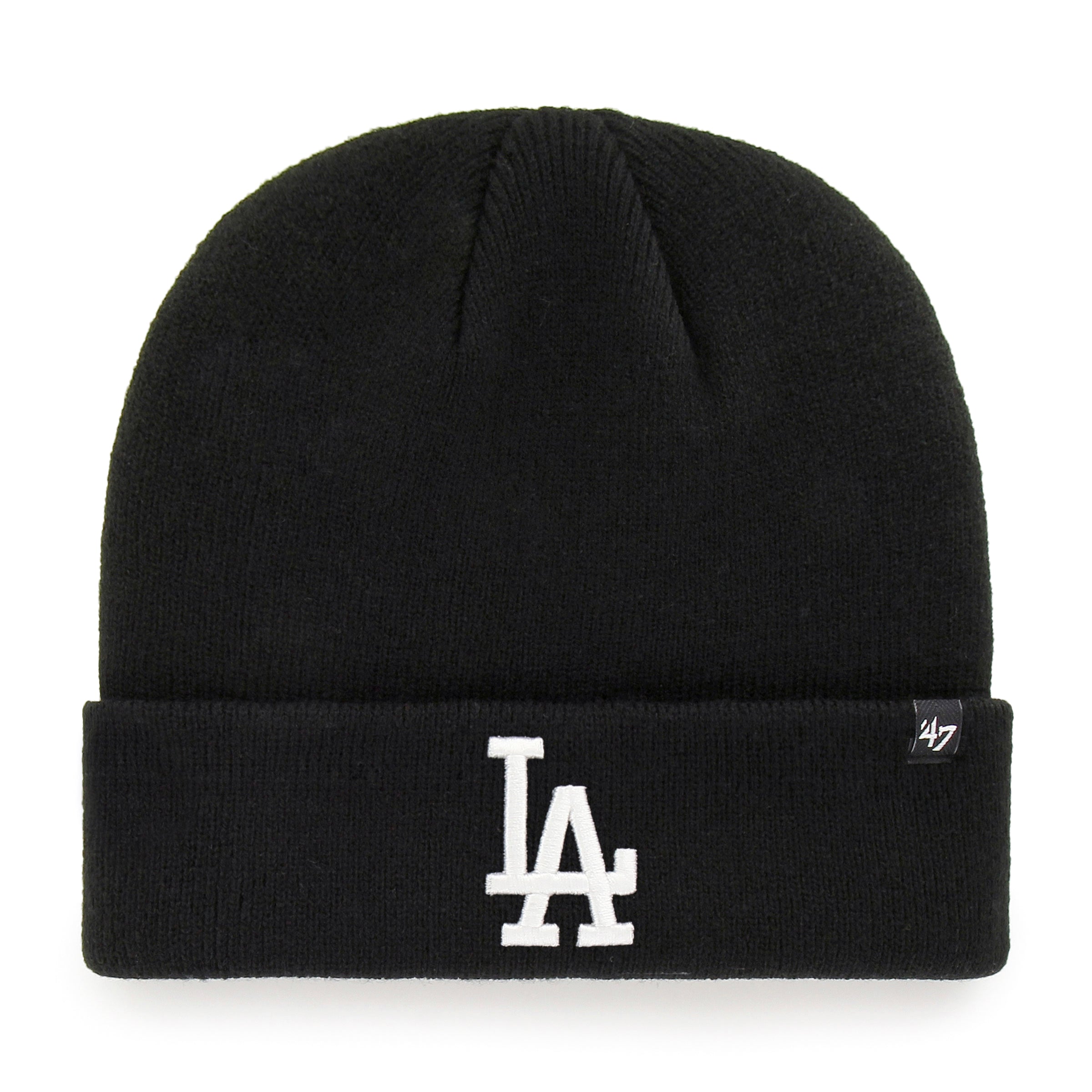 Los Angeles Dodgers MLB 47 Brand Men's Black Attitude Raised Cuff Knit Hat