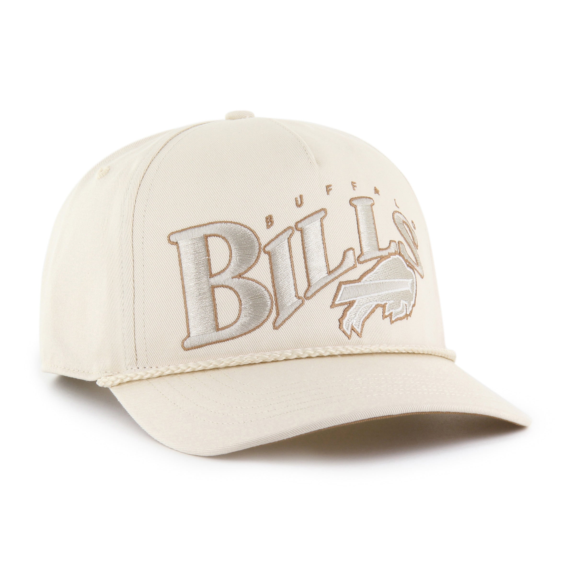 Casquette ajustable à corde ondulée naturelle pour homme Buffalo Bills NFL 47 Brand