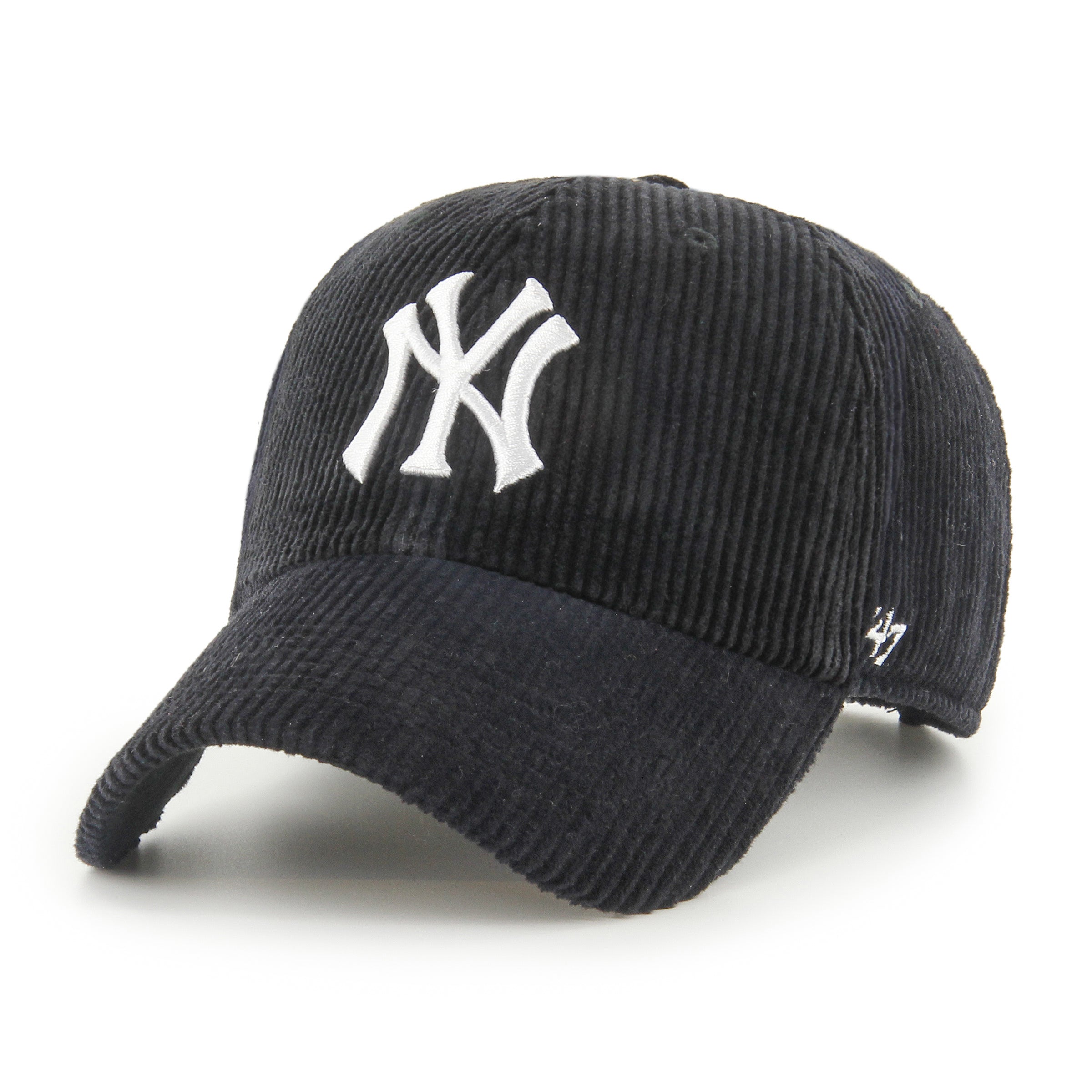 New York Yankees MLB 47 Brand Men's Black White Thick Cord Clean Up Adjustable Hat