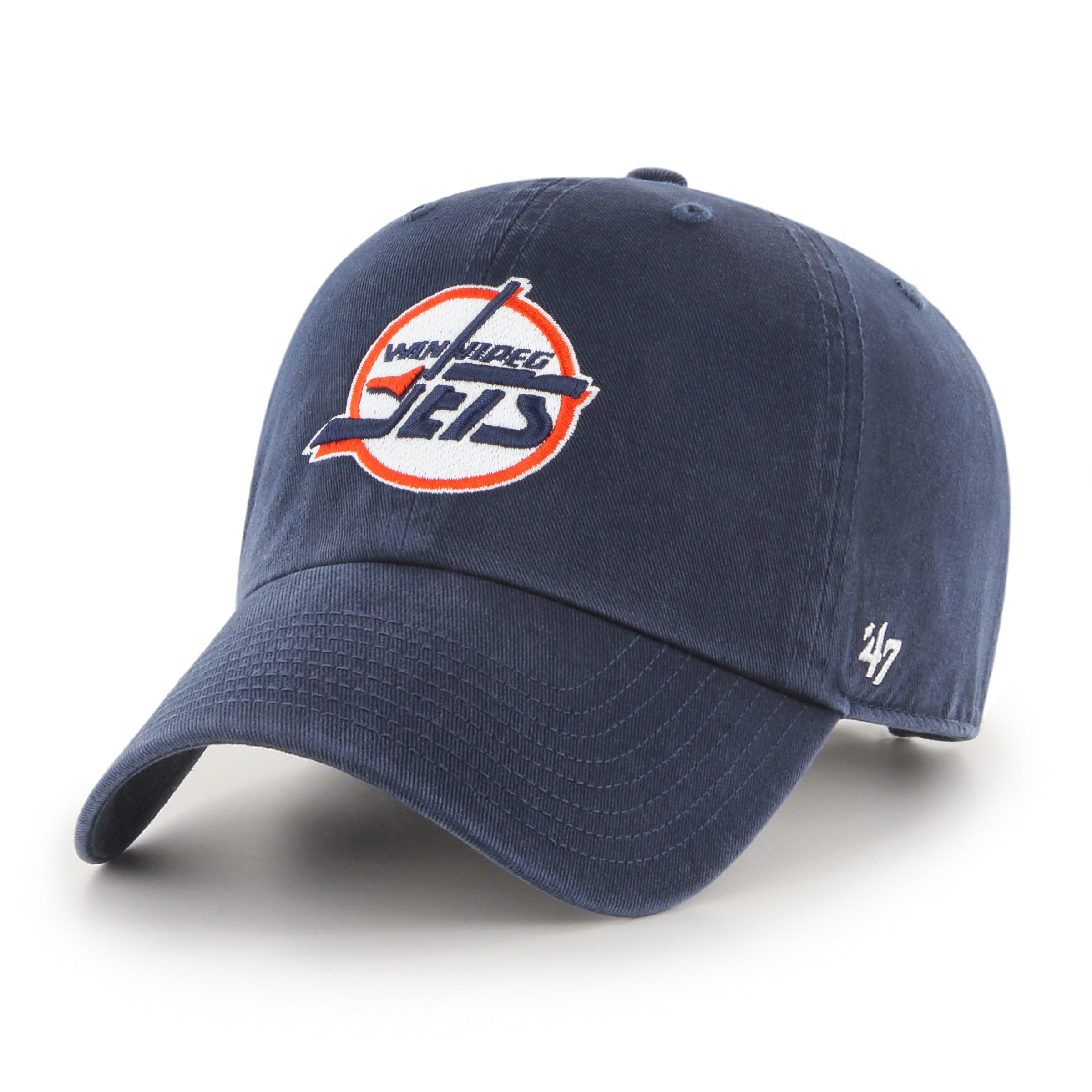 Winnipeg Jets NHL 47 Brand Men's Navy 1990 Vintage Clean Up Adjustable Hat