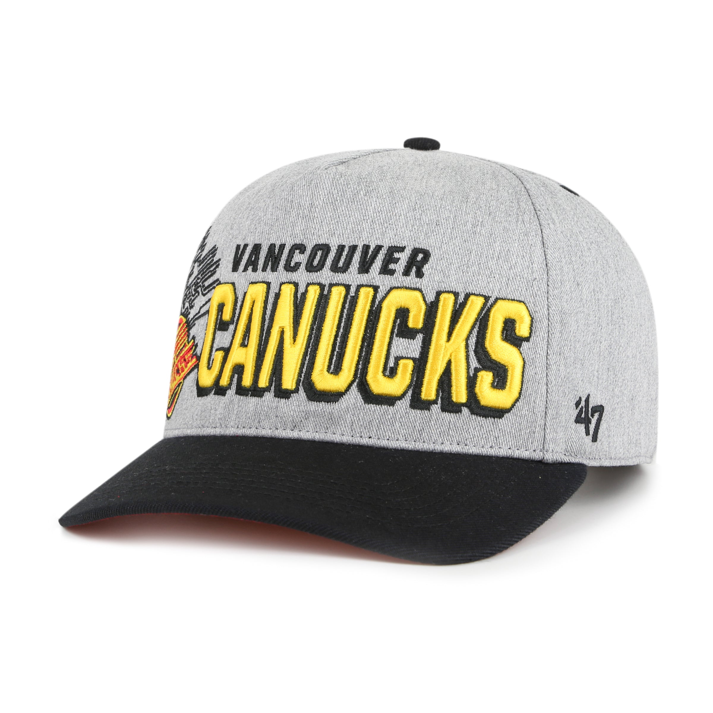 Vancouver Canucks NHL 47 Brand Men's Grey/Black Two tone Overshadow Hitch Snapback