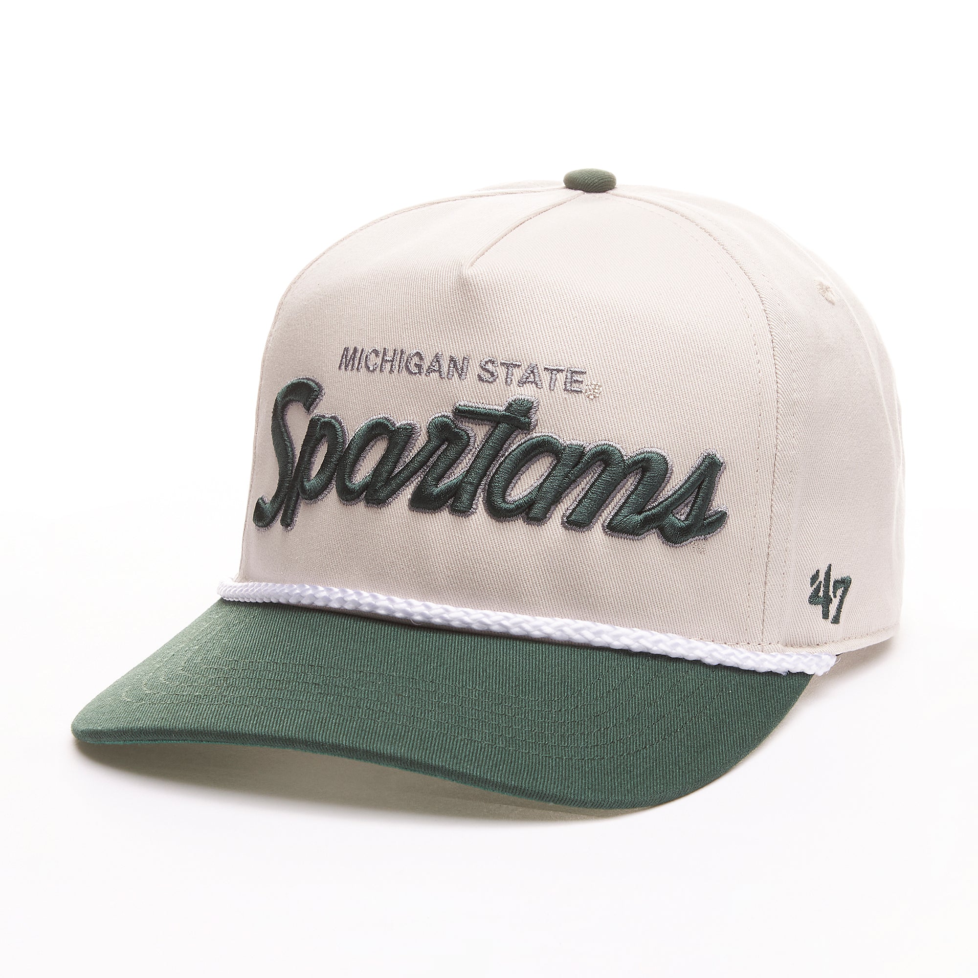 Casquette snapback NCAA 47 Brand pour homme Michigan State Spartans avec inscription Crosstown naturelle