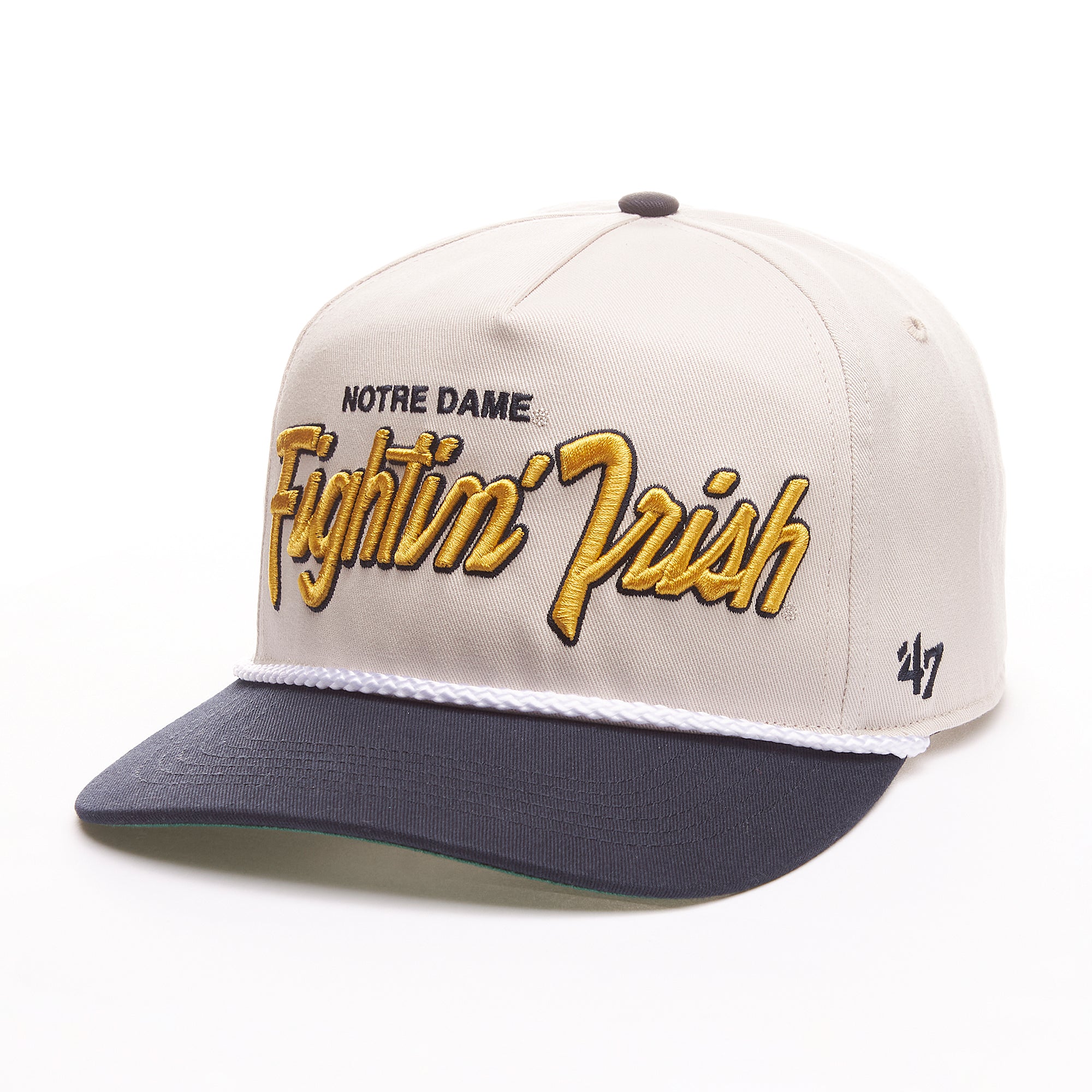 Casquette Snapback NCAA 47 Brand pour homme de Notre Dame Fighting Irish avec inscription Crosstown naturelle