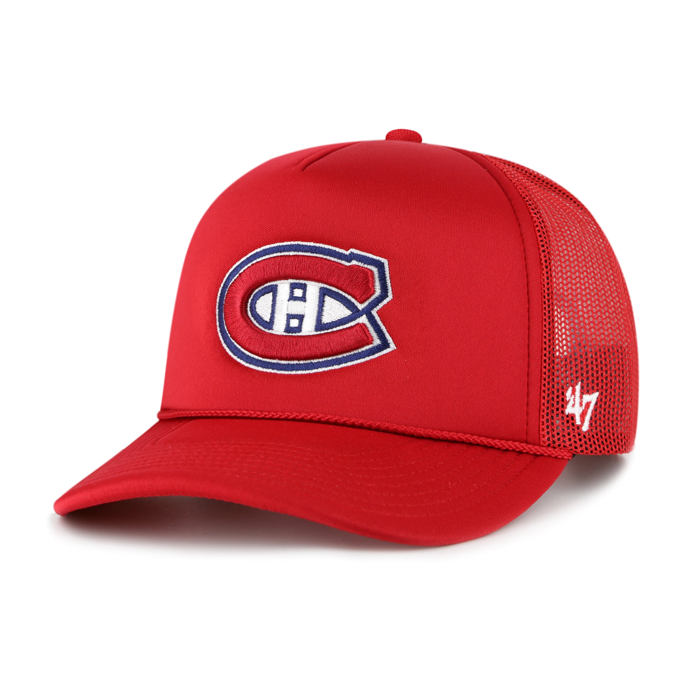 Casquette de camionneur à pression en mousse rouge 47 Brand des Canadiens de Montréal LNH pour hommes