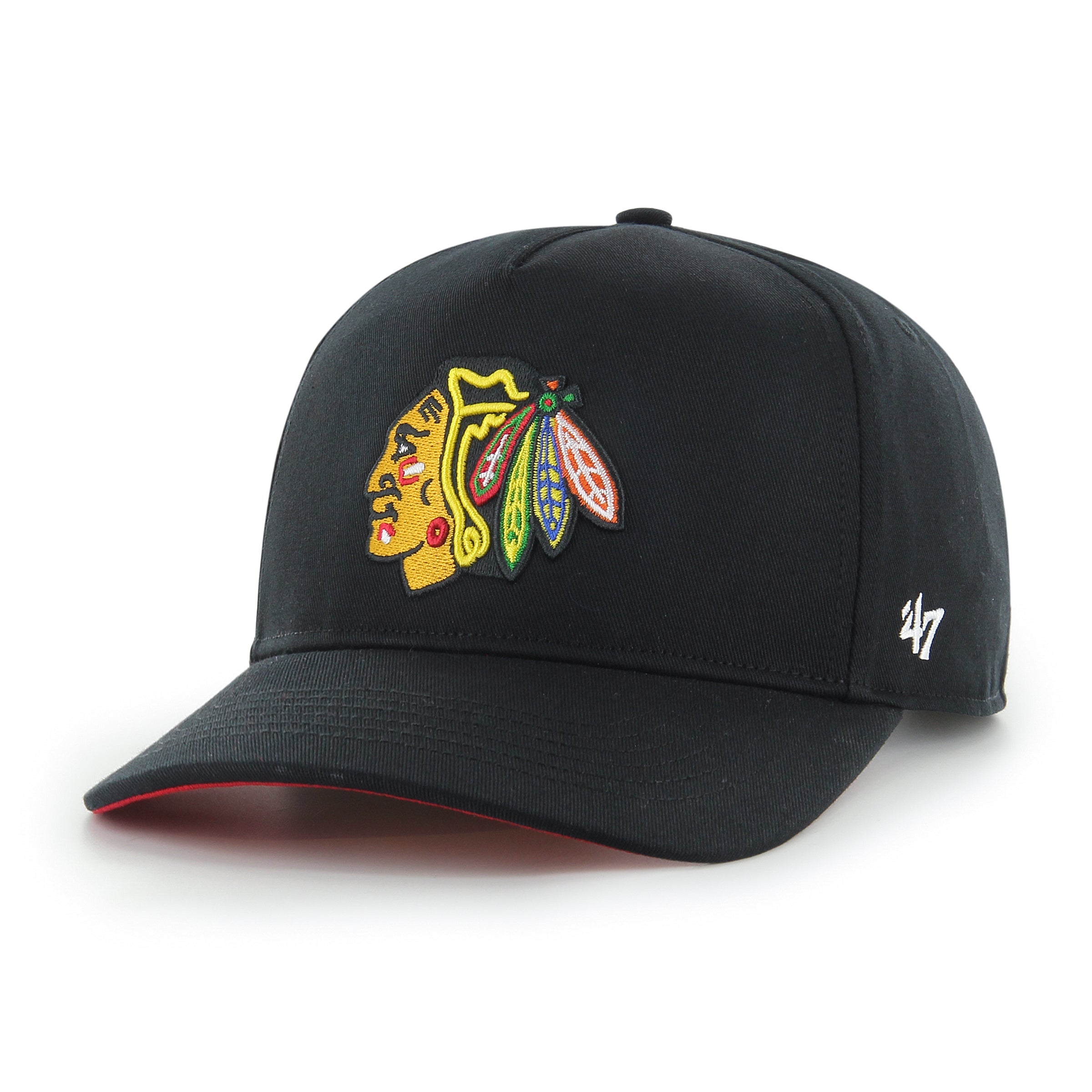 Casquette ajustable noire Hitch pour homme de la marque NHL 47 des Blackhawks de Chicago