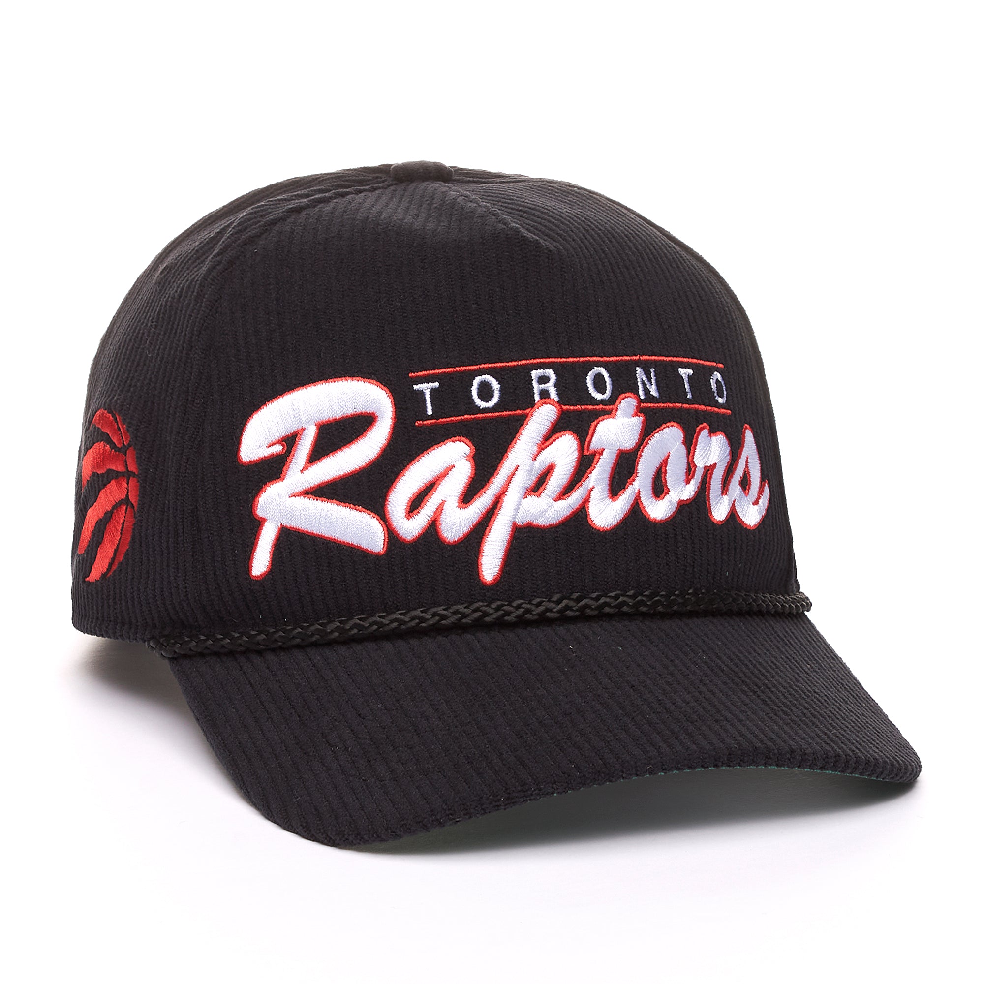 Toronto Raptors NBA 47 Brand Men's Black Double Header Thick Cord Hitch Adjustable Hat