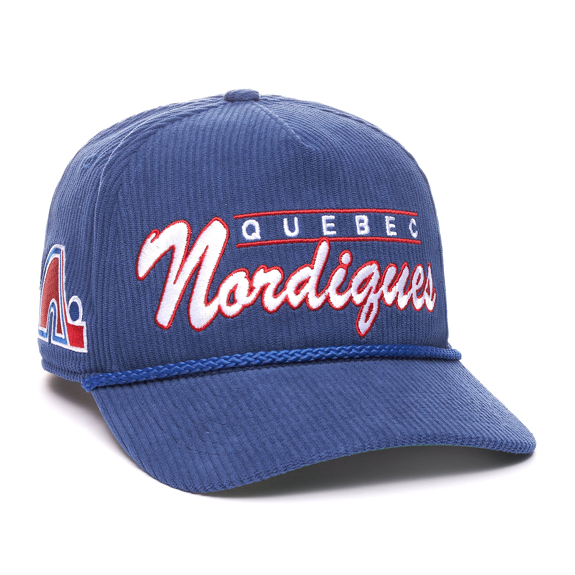 Quebec Nordiques NHL 47 Brand Men's Royal Double Header Thick Cord Hitch Snapback Hat