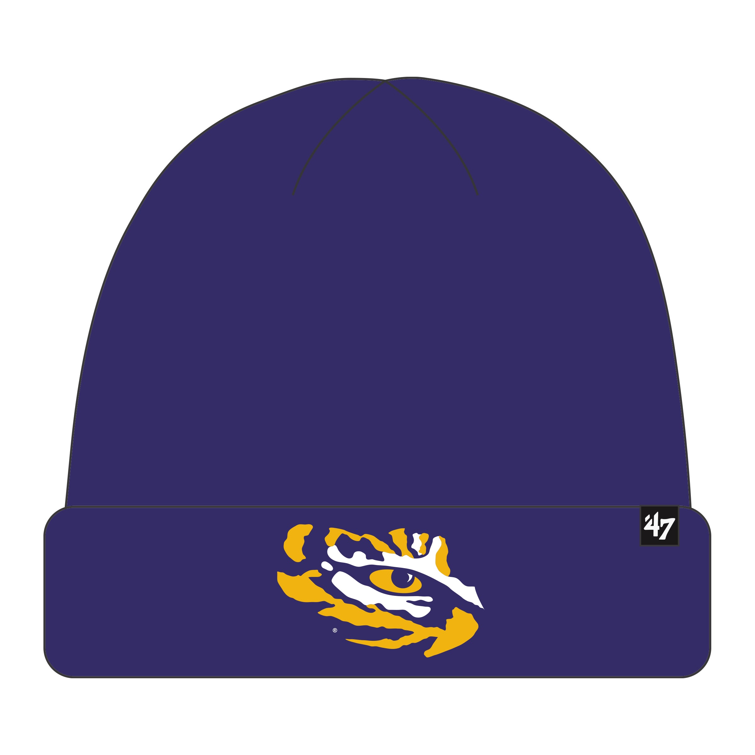 Bonnet en tricot violet à revers surélevé pour homme Louisiana State Tigers NCAA 47 Brand