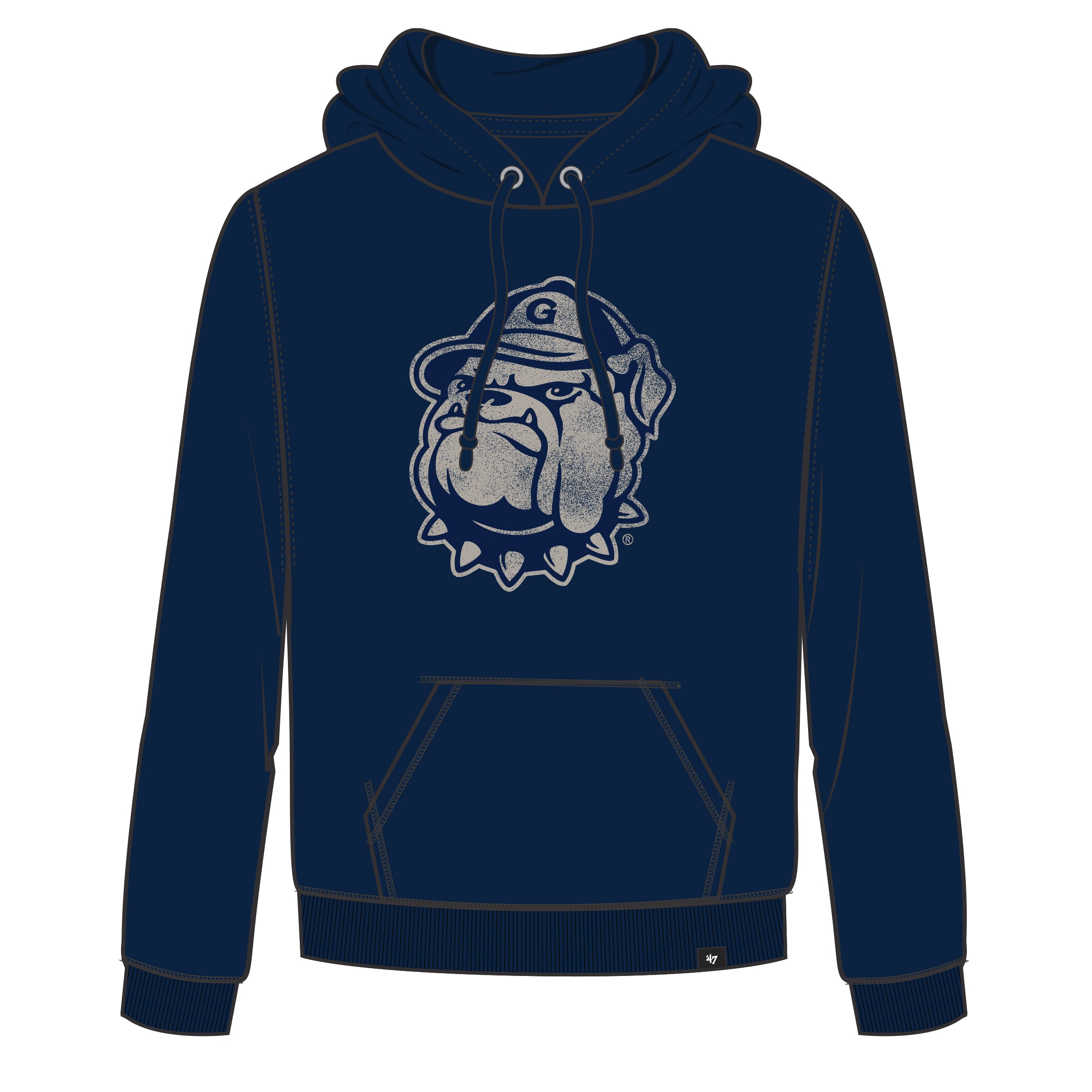 Georgetown Hoyas NCAA 47 Brand Sweat à capuche pour homme avec imprimé bleu marine