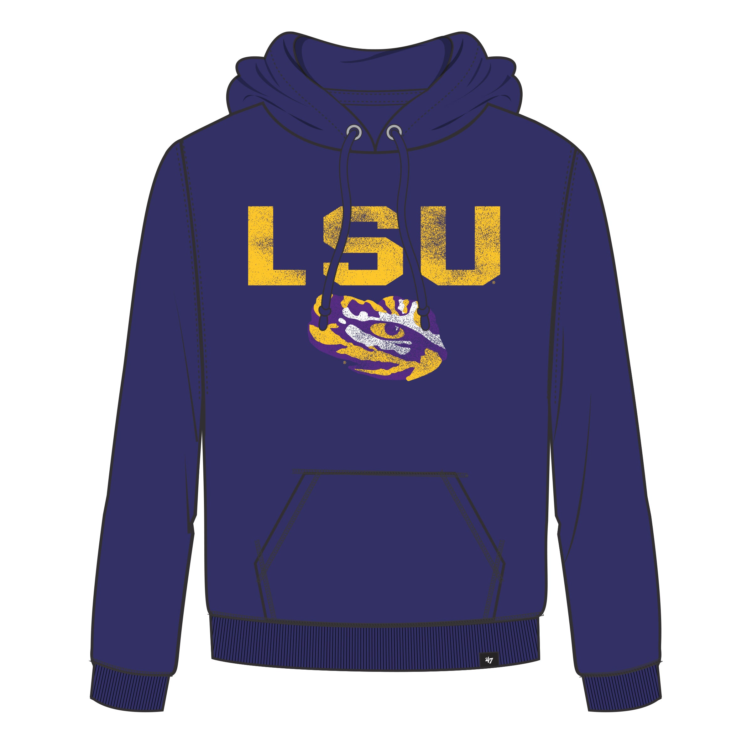 Louisiana State Tigers NCAA 47 Brand Men's Purple Imprint Headline Pullover Hoodie