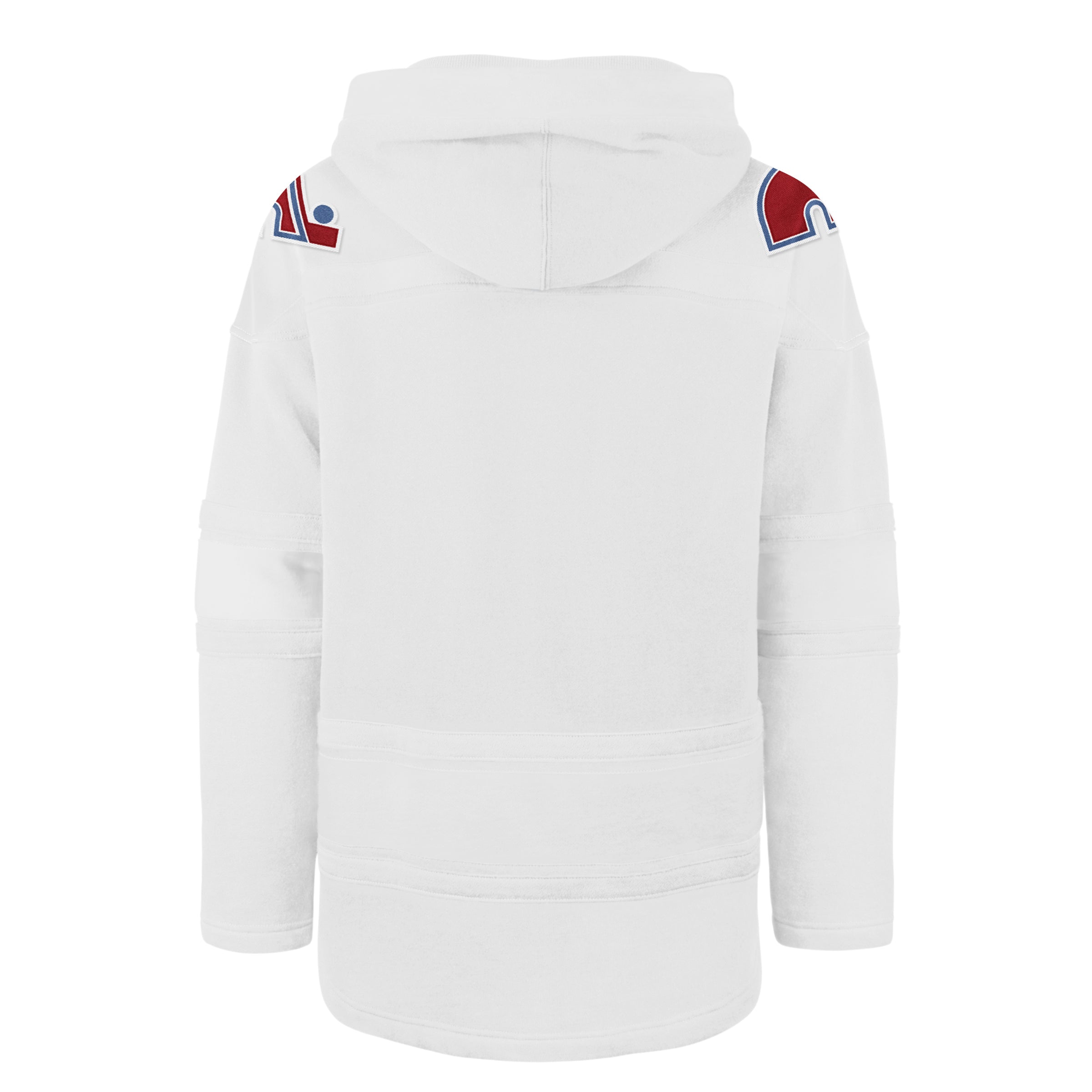 Quebec Nordiques NHL 47 Brand Men's White Out Heavyweight Lacer Hoodie