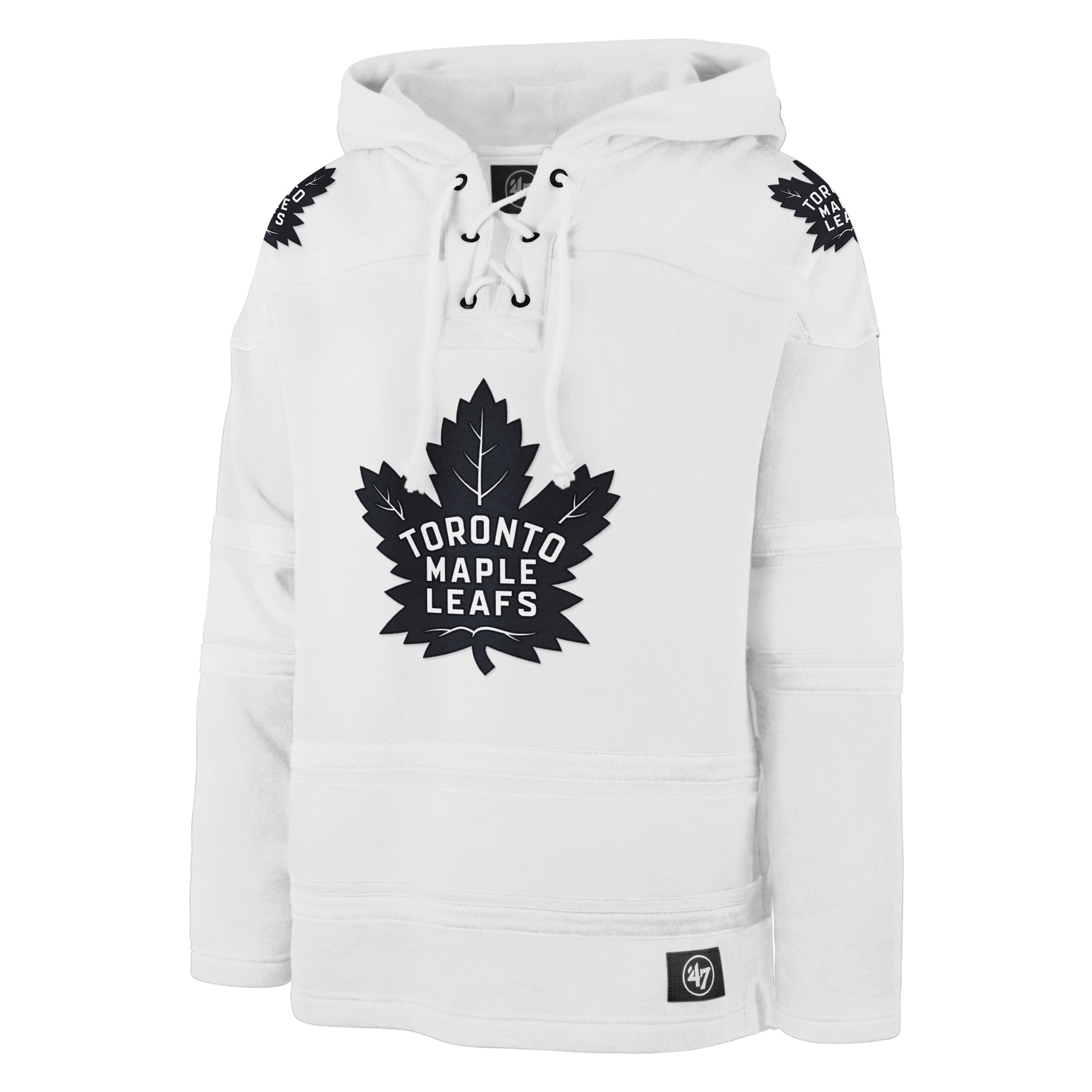 Toronto Maple Leafs NHL 47 Brand Men's White Out Heavyweight Lacer Hoodie