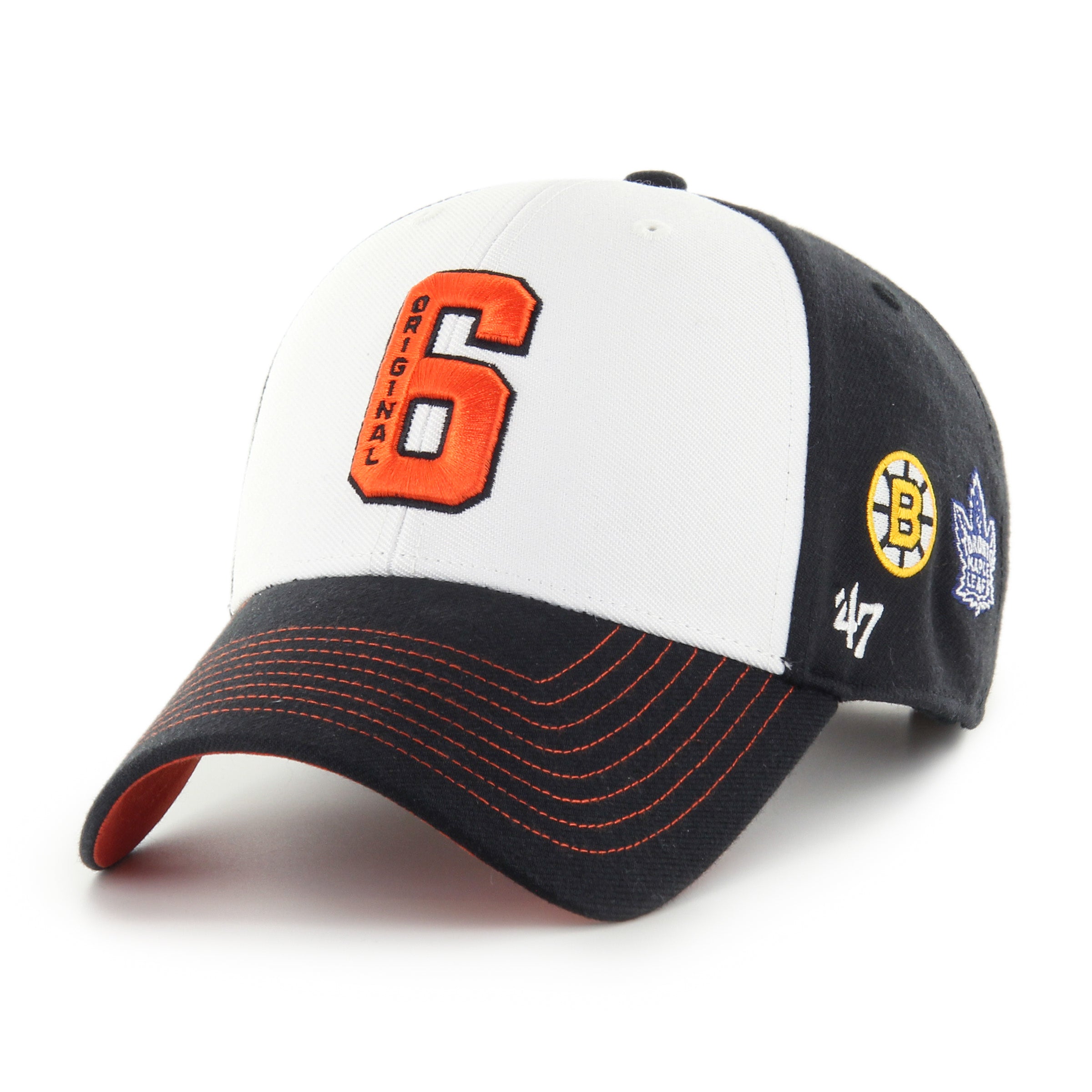 Original Six NHL 47 Brand Men's White/Black Scatter MVP Adjustable Hat