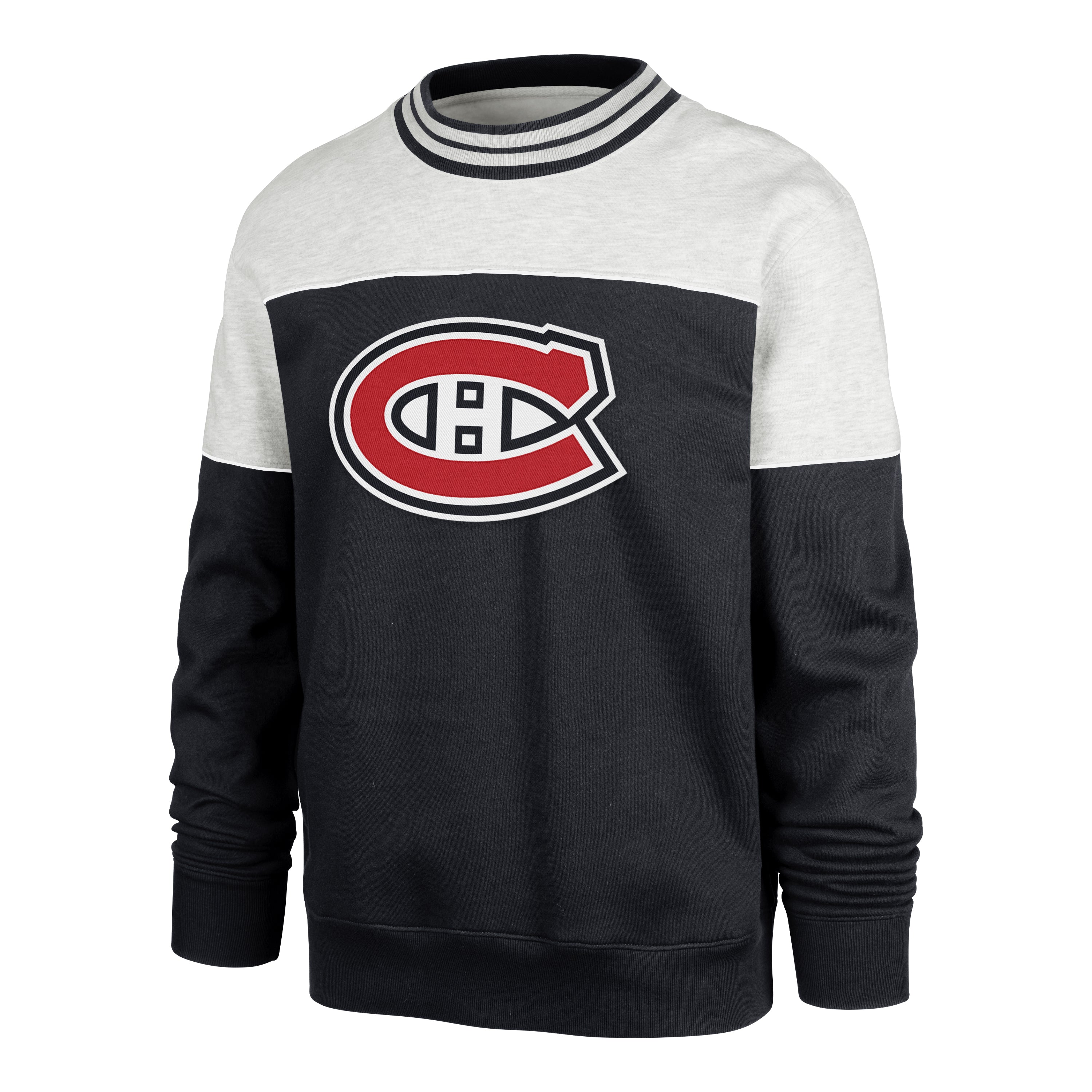 Montreal Canadiens NHL 47 Brand Men's Grey Satin Lock Bryson Crew Sweater