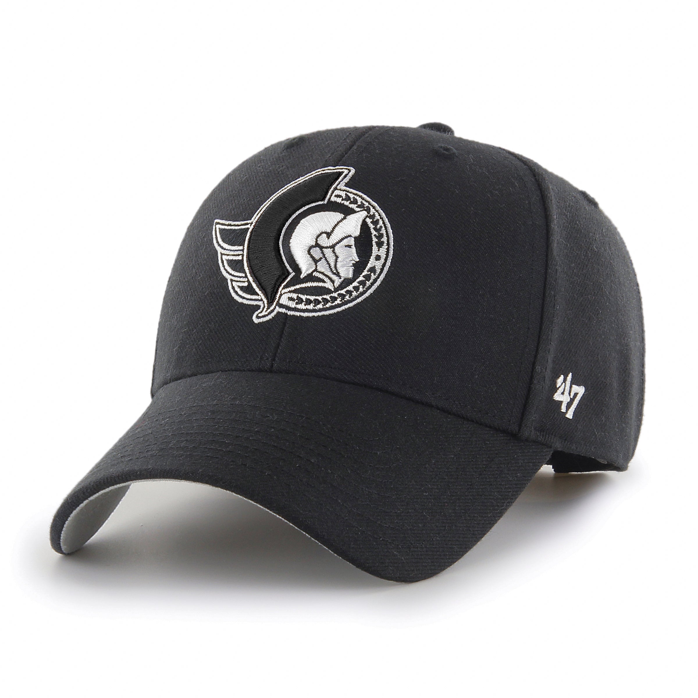 Ottawa Senators NHL 47 Brand Men's Black/White MVP Adjustable Hat