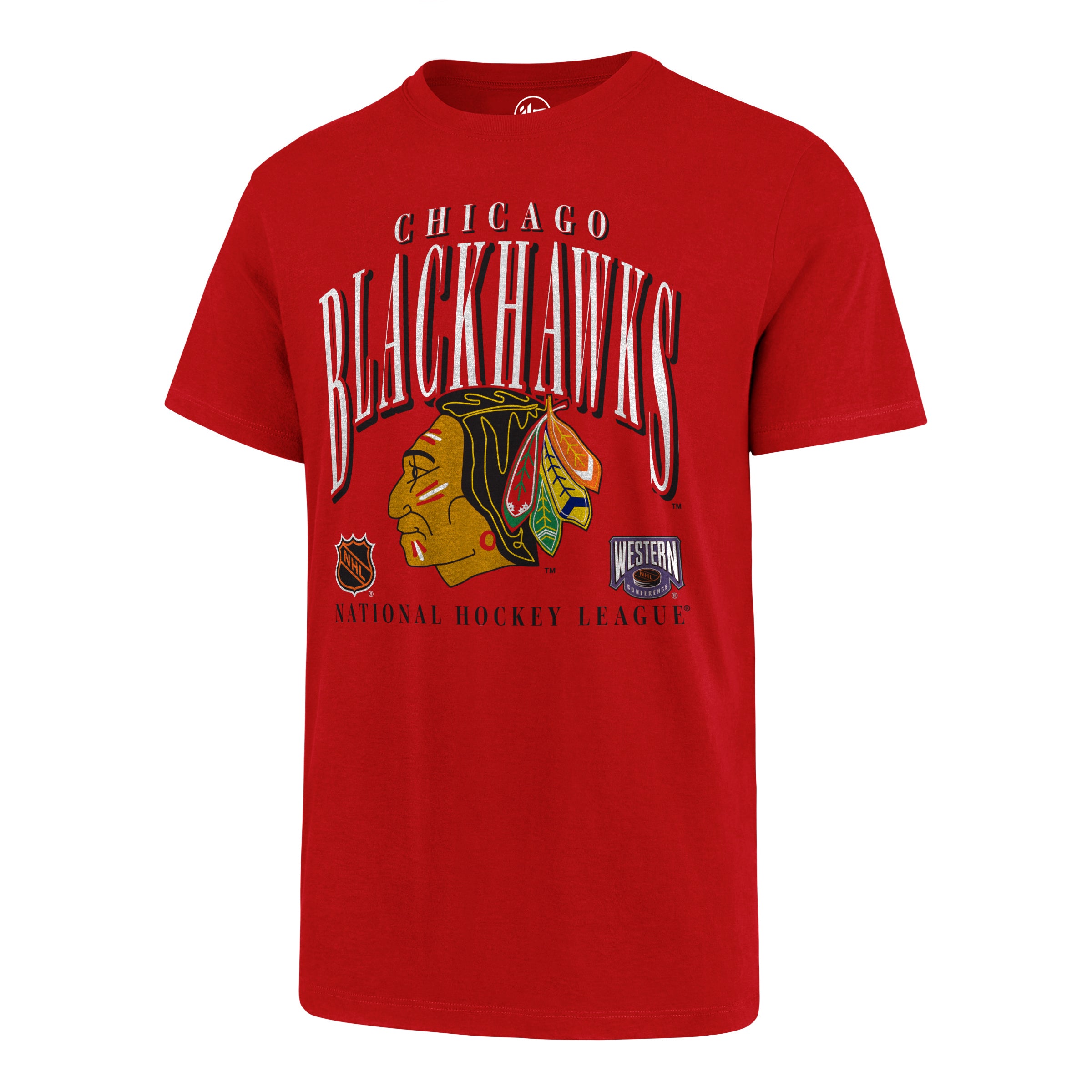 Chicago Blackhawks NHL 47 Brand Men's Red Vintage Crease T-Shirt