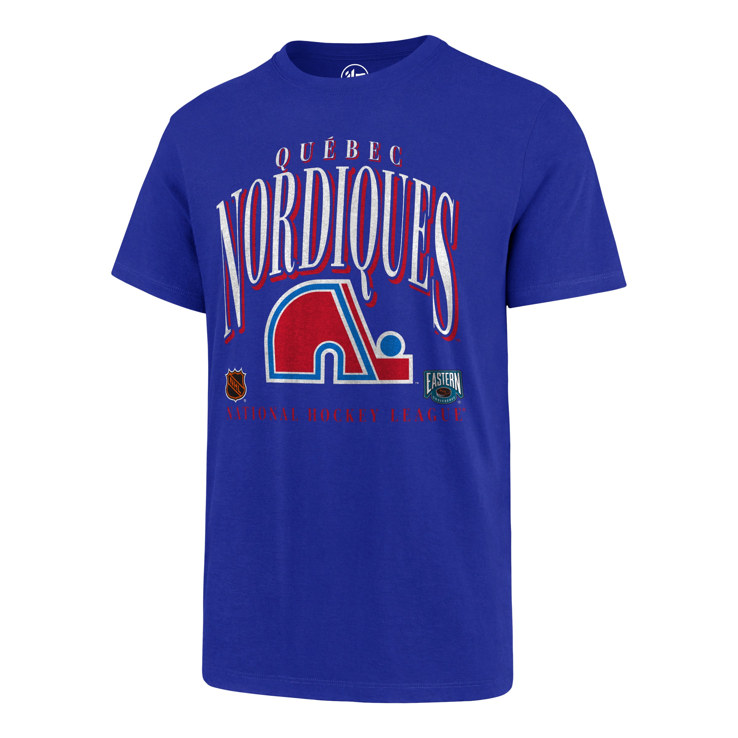 Quebec Nordiques NHL 47 Brand Men's Royal Blue Vintage Crease T-Shirt