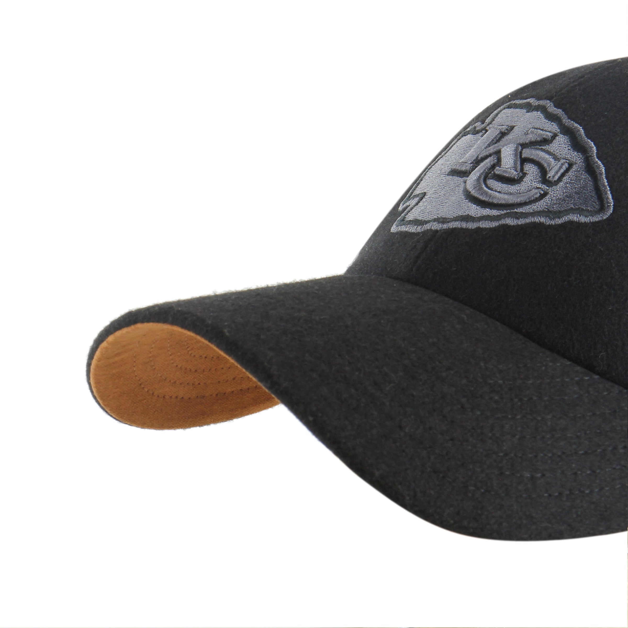 Casquette ajustable de nettoyage Peacoat noire ton sur ton pour homme de la marque NFL 47 des Chiefs de Kansas City