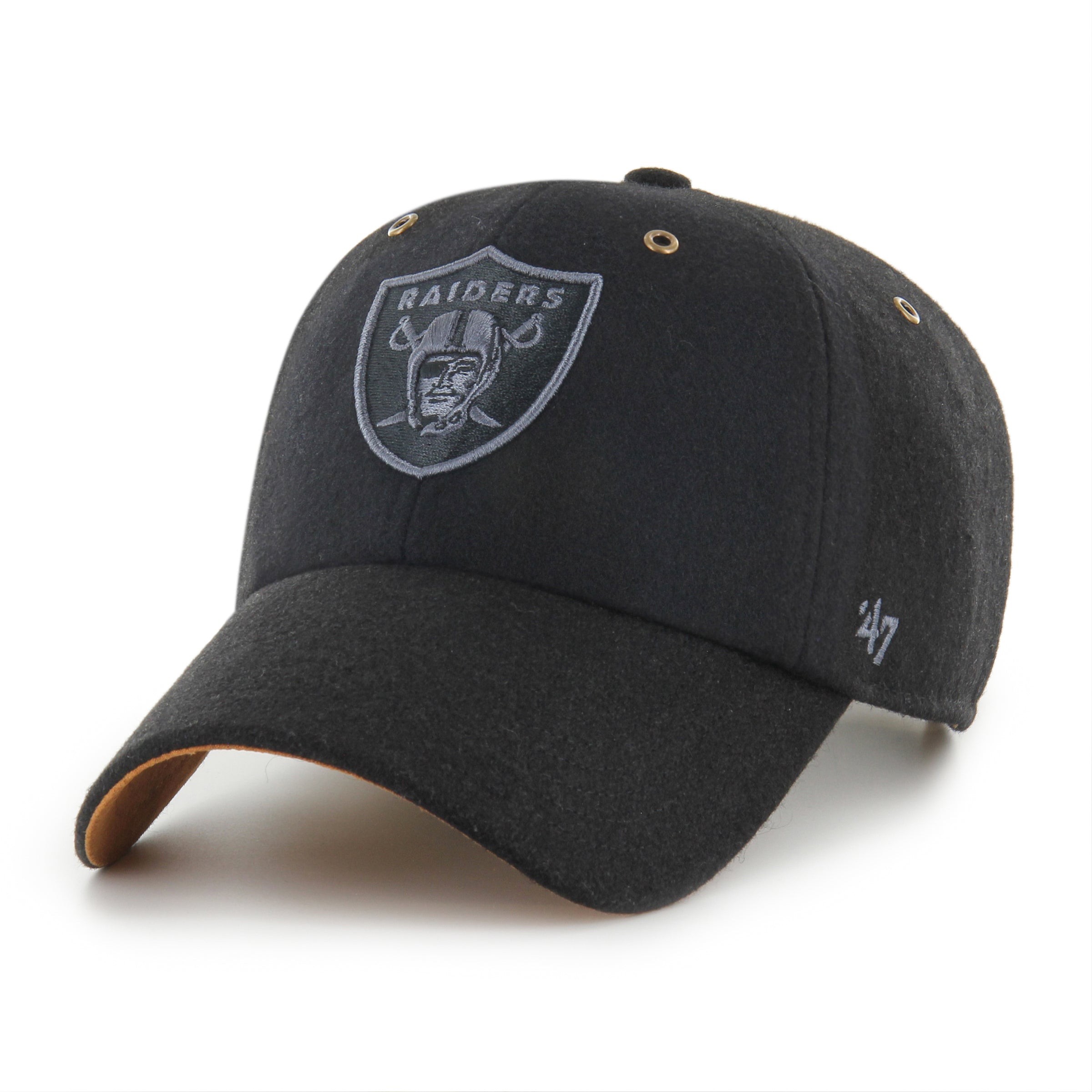 Casquette ajustable de nettoyage Peacoat noire ton sur ton pour homme de la marque NFL 47 Raiders de Las Vegas