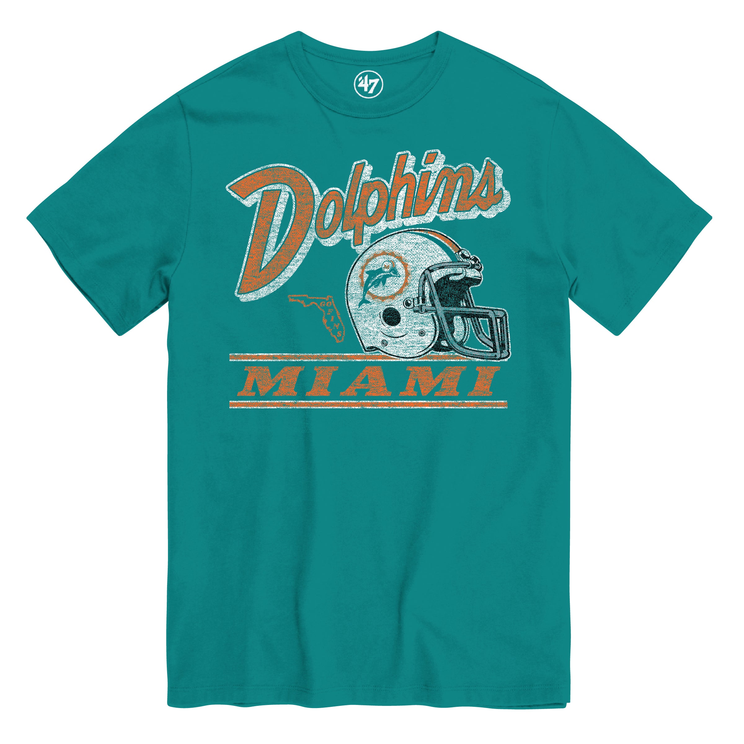 Miami Dolphins NFL 47 Brand Men's Aqua Legacy Fly By T-Shirt