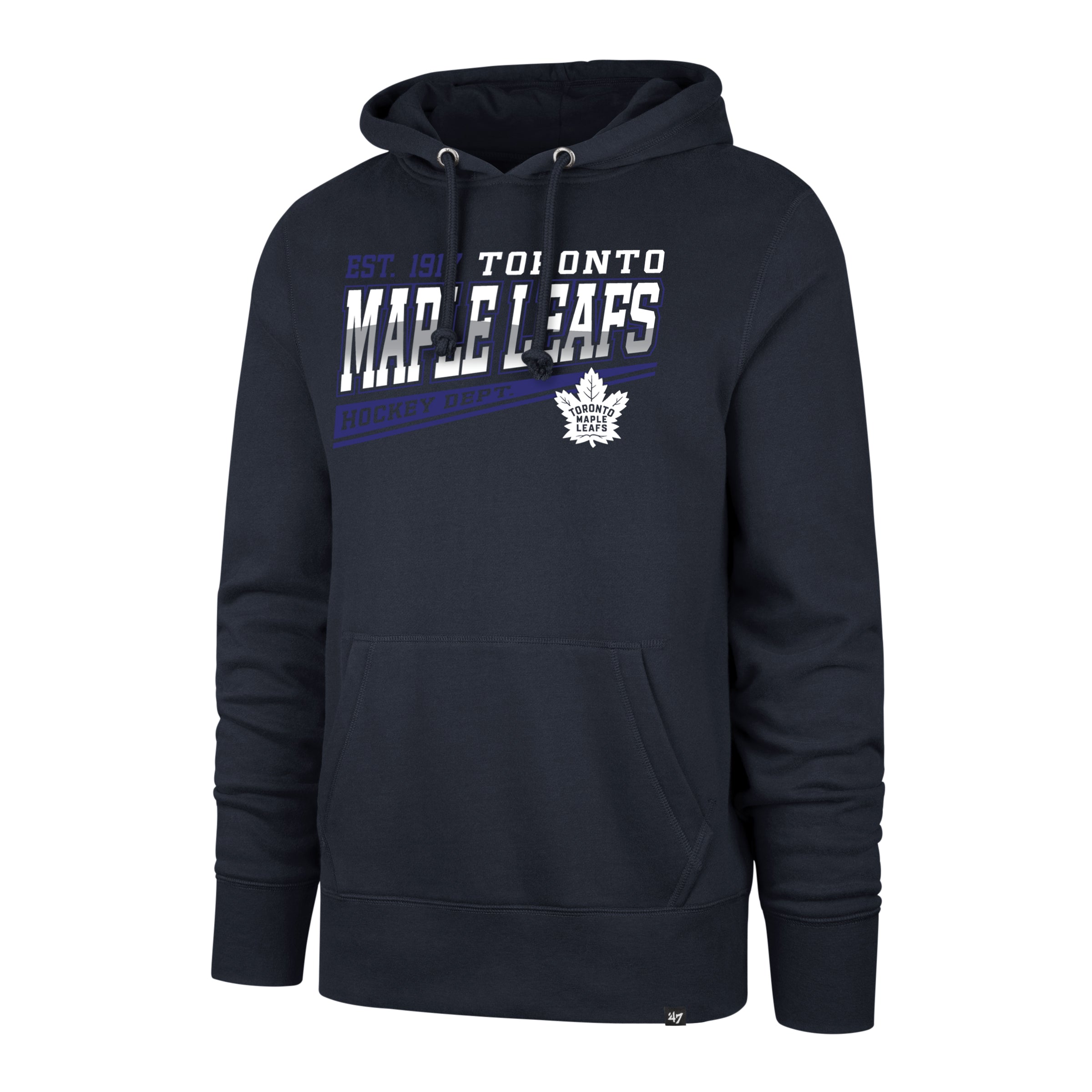 Toronto Maple Leafs NHL 47 Brand Men's Navy Five Hole Headline Pullover Hoodie