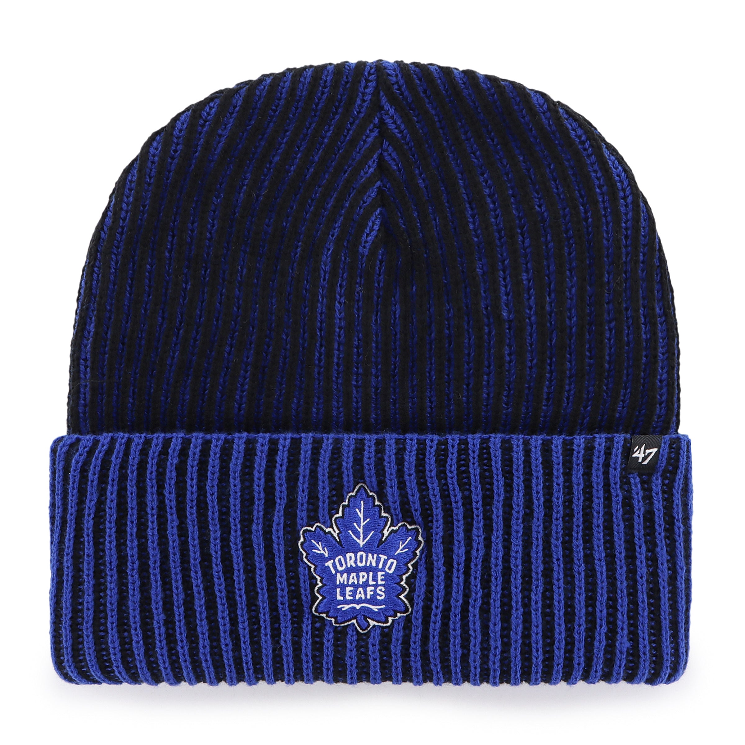 Bonnet en tricot à revers Cold Snap bleu marine/rouge 47 Brand des Maple Leafs de Toronto LNH pour hommes